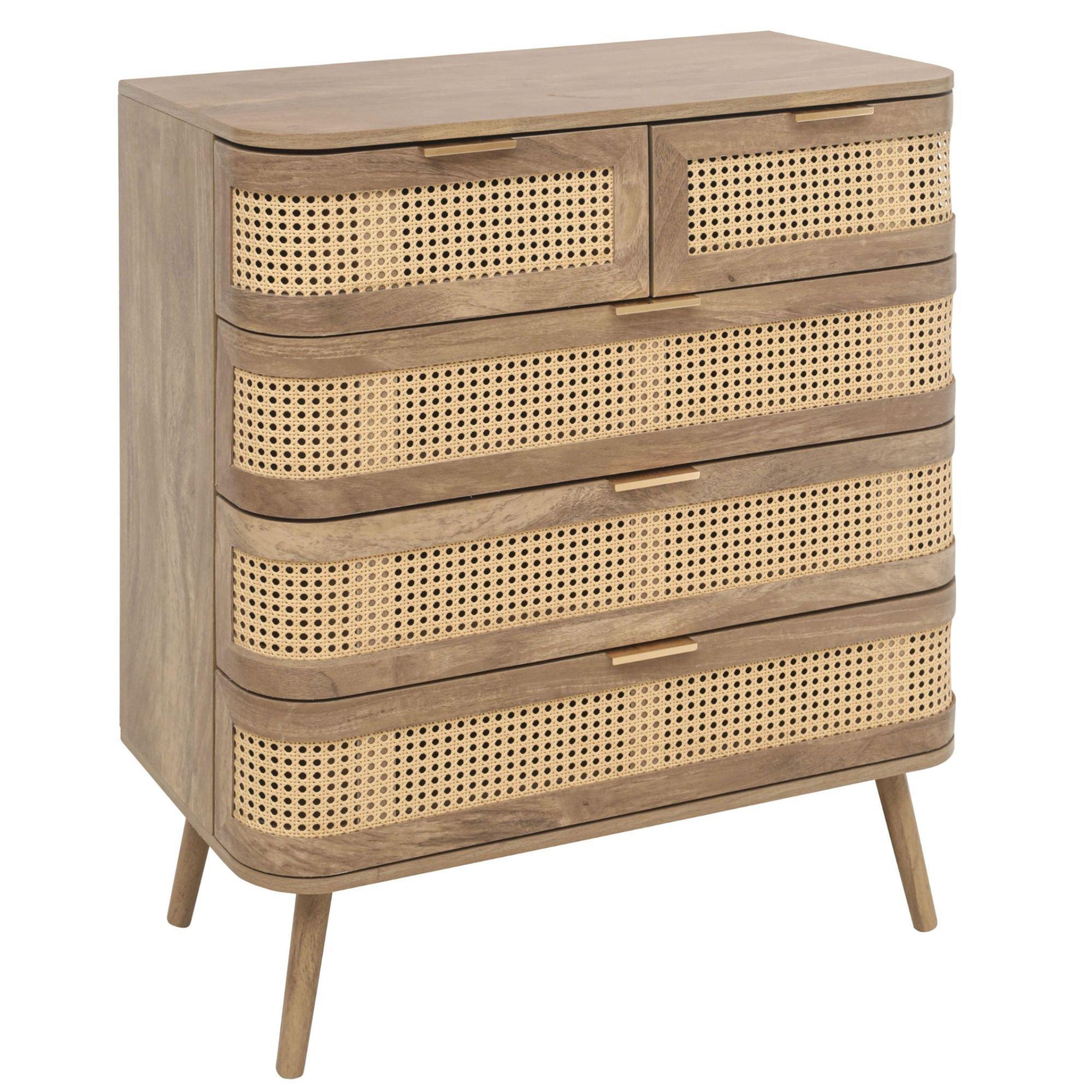 Oak - Birlea - Noah 5 Drawer Chest - 5