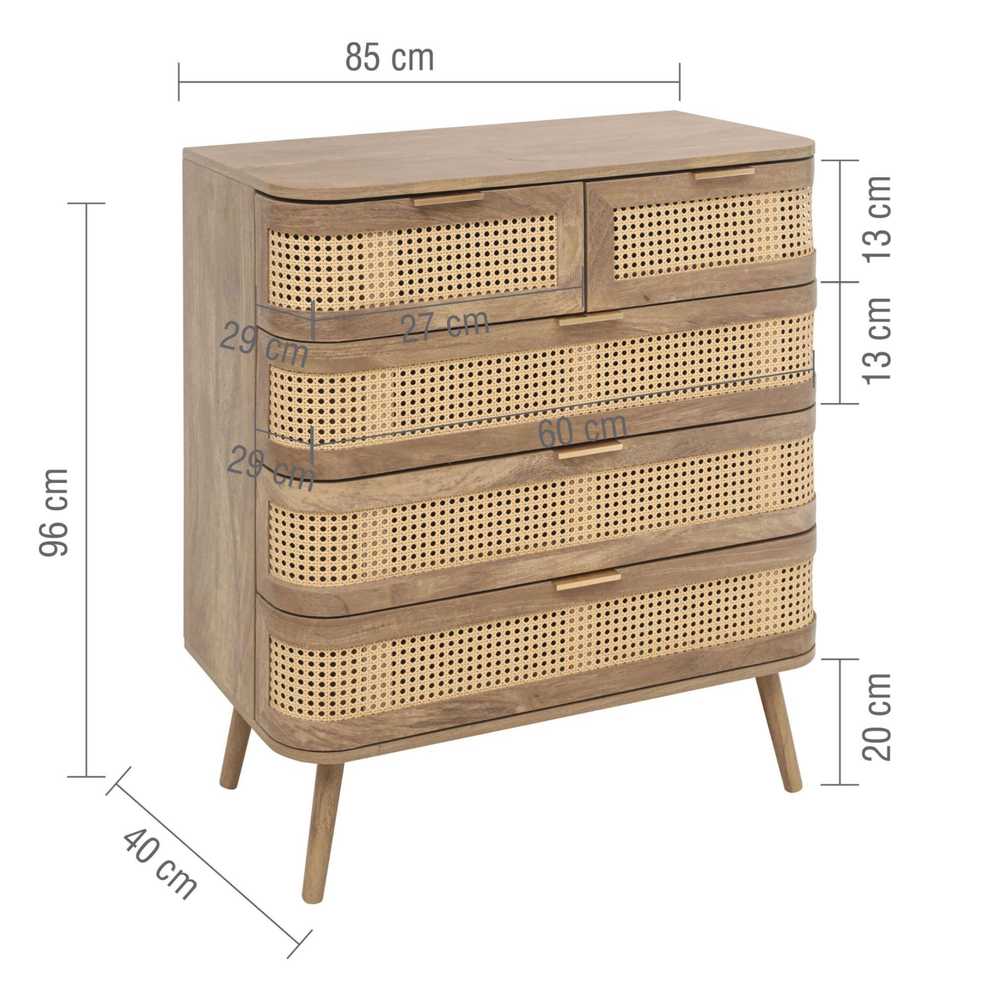 Oak - Birlea - Noah 5 Drawer Chest - 8