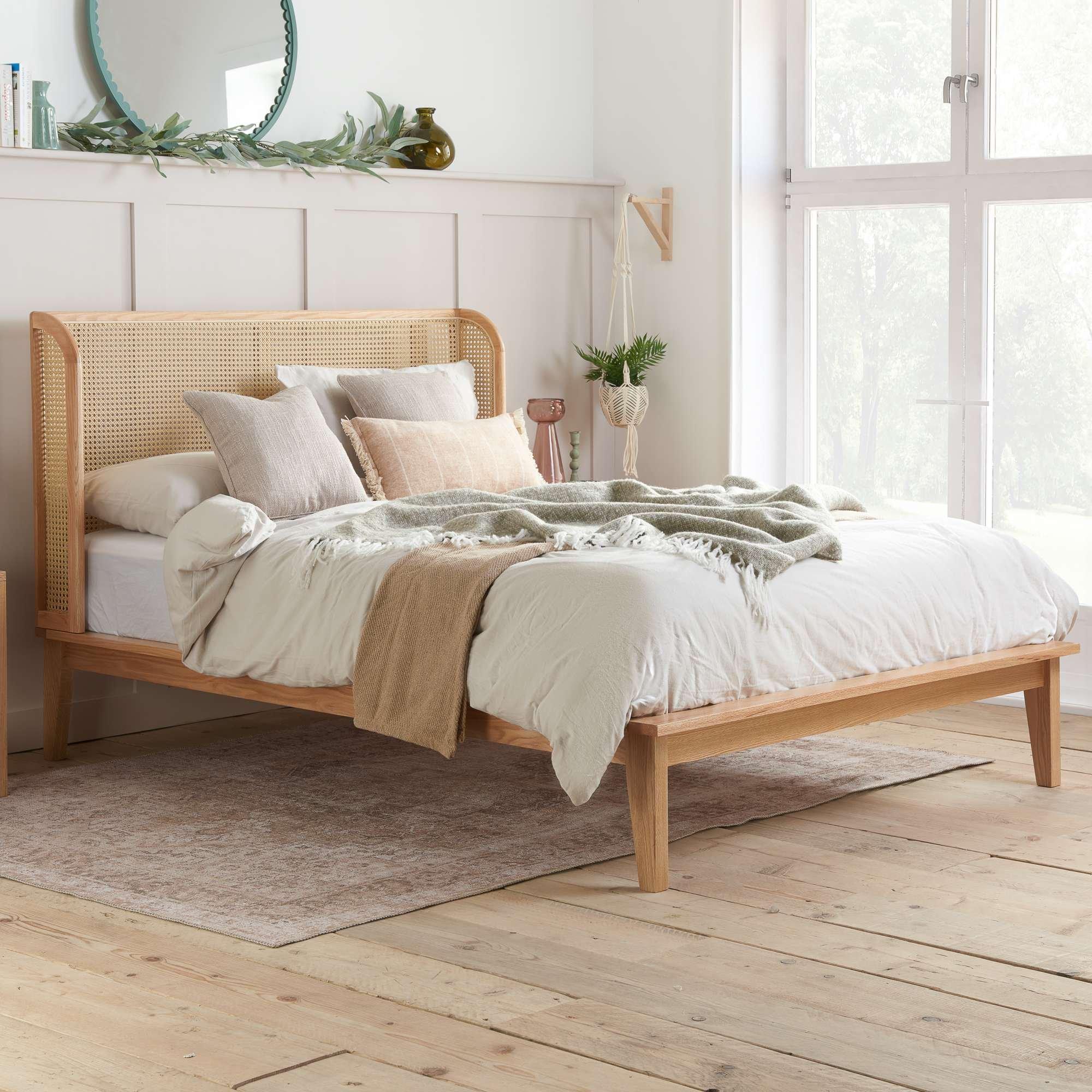 Oak - Birlea - Astrid Rattan Bed - 1