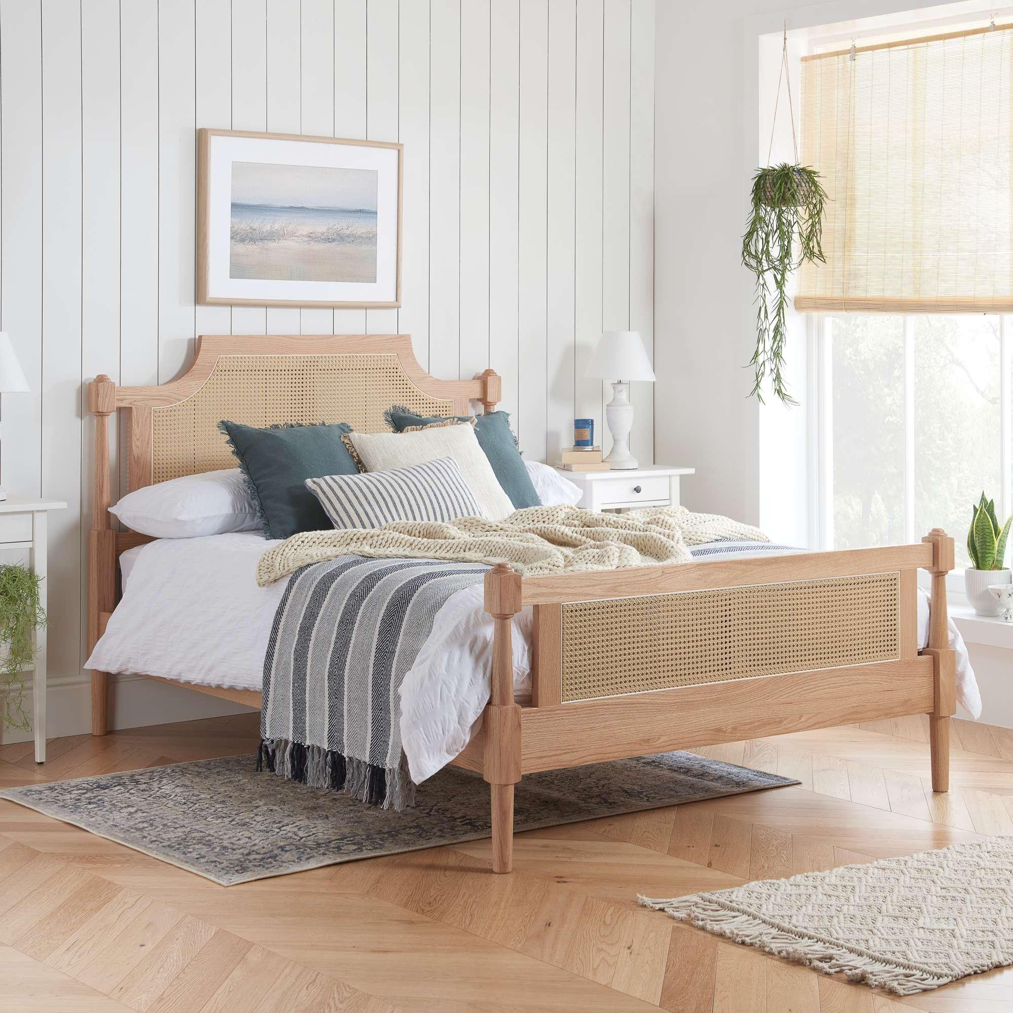 Oak - Birlea - Geneva Rattan Bed - 1