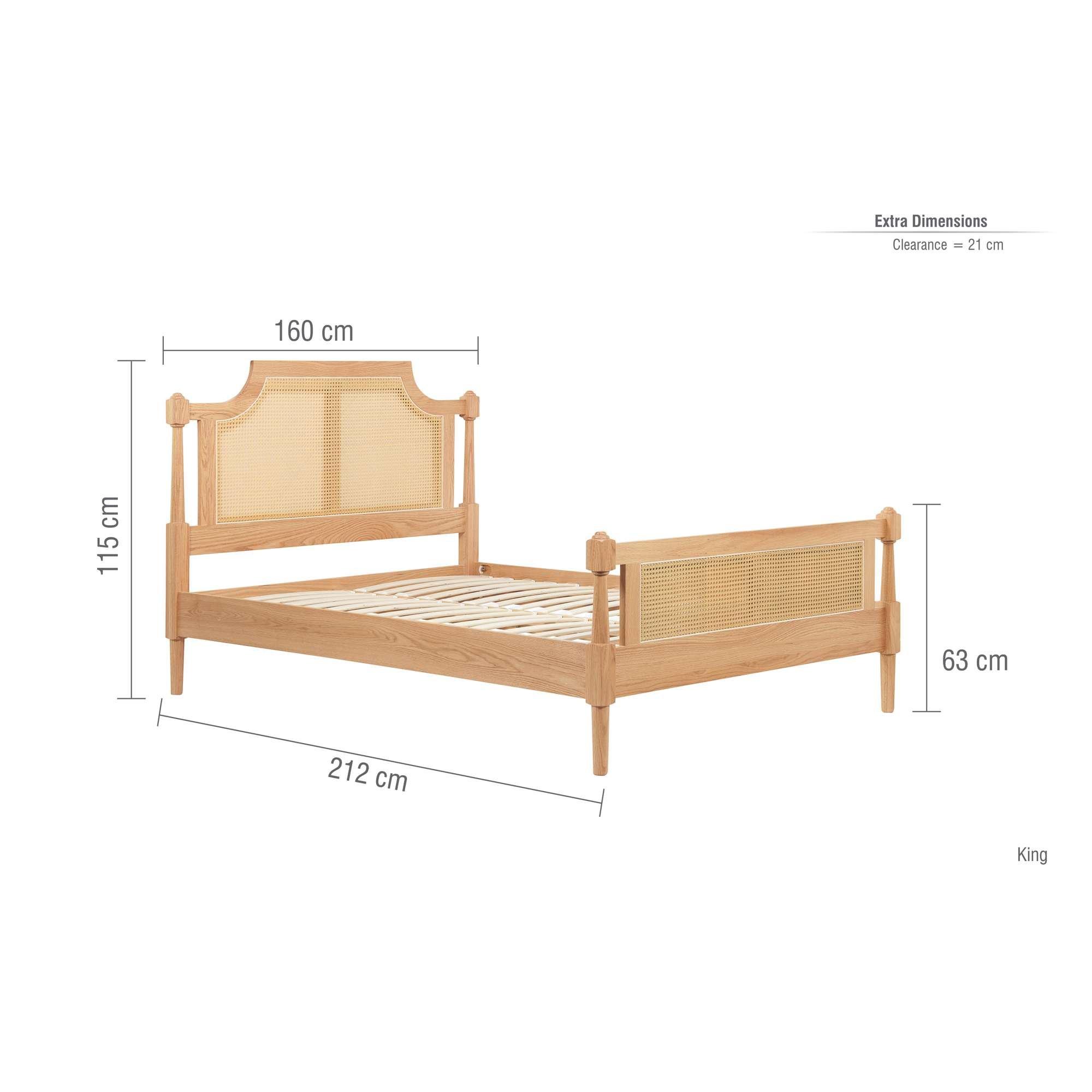 Oak - Birlea - Geneva Rattan Bed - 13