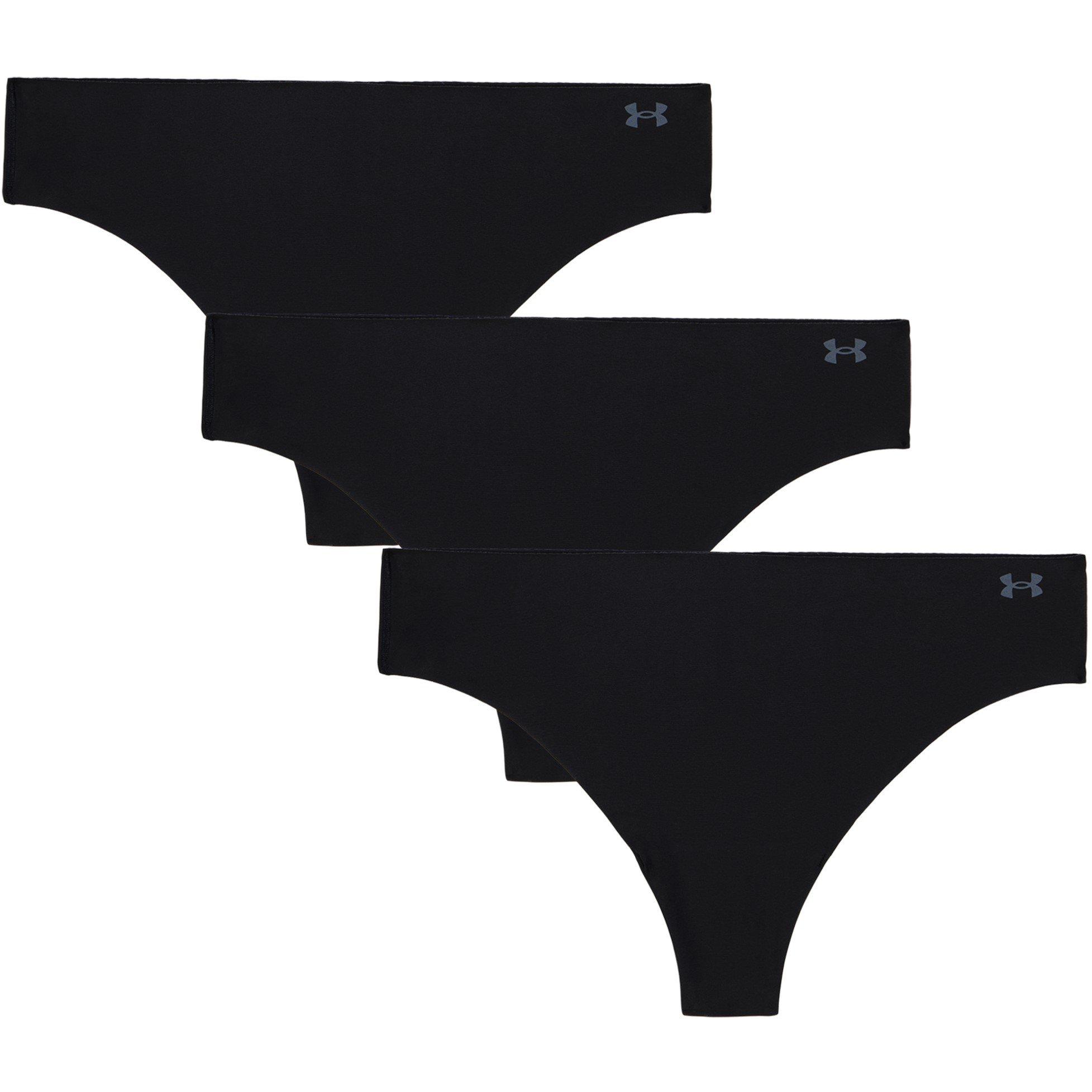Black - Under Armour - Women's Solid Thong Underwear - 1