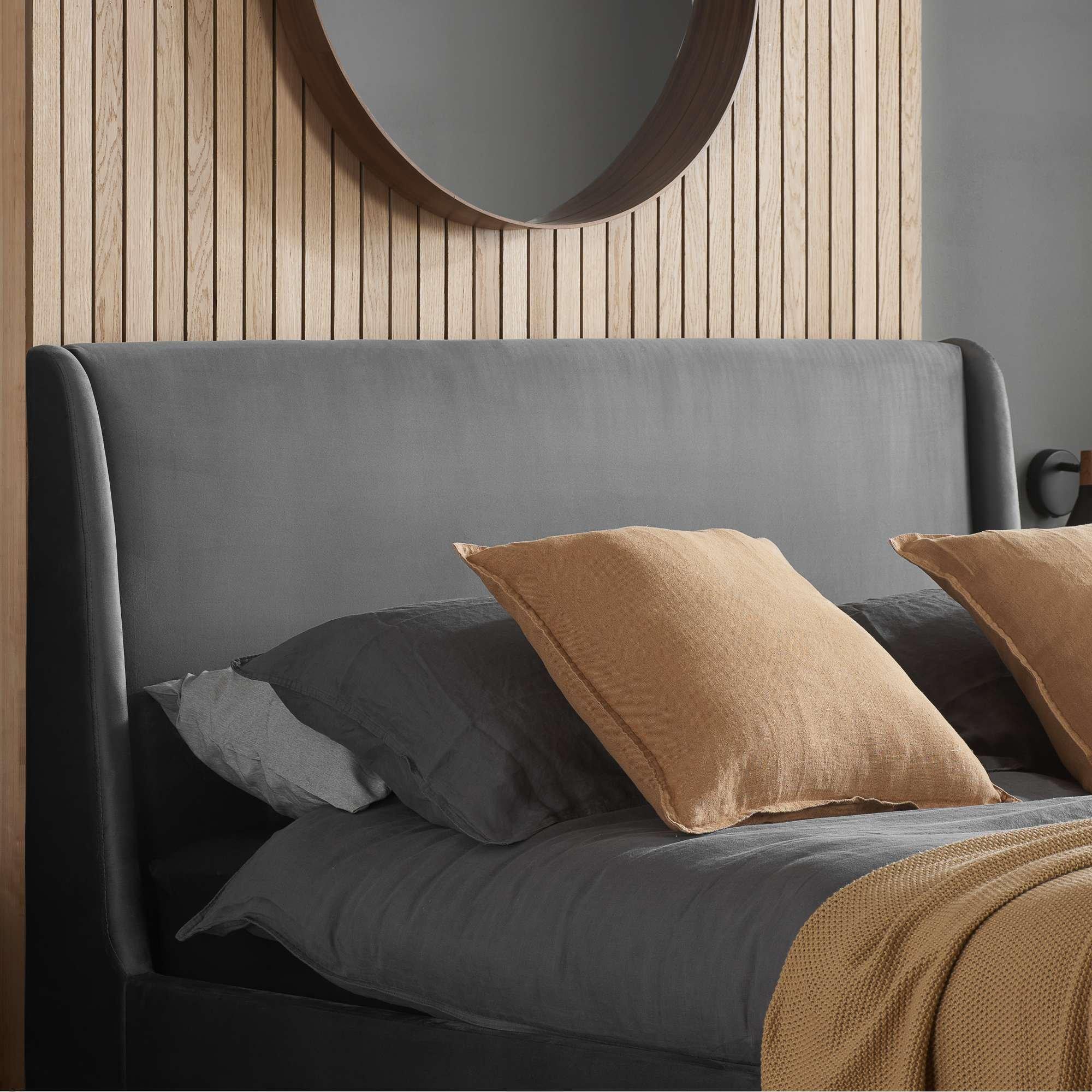 Grey - Birlea - Lincoln Grey Velvet Bed - 2