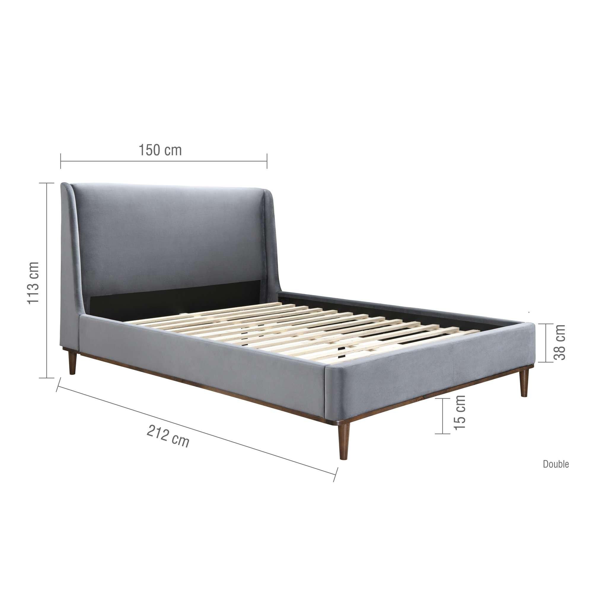 Grey - Birlea - Lincoln Grey Velvet Bed - 11