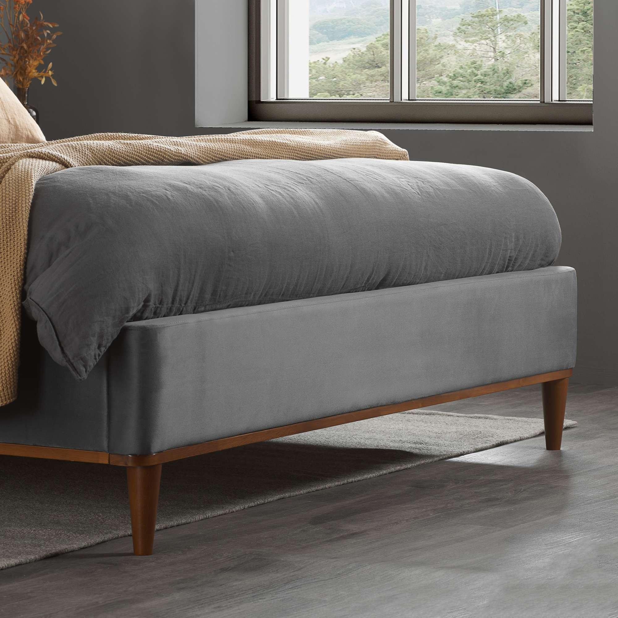 Grey - Birlea - Lincoln Grey Velvet Bed - 3