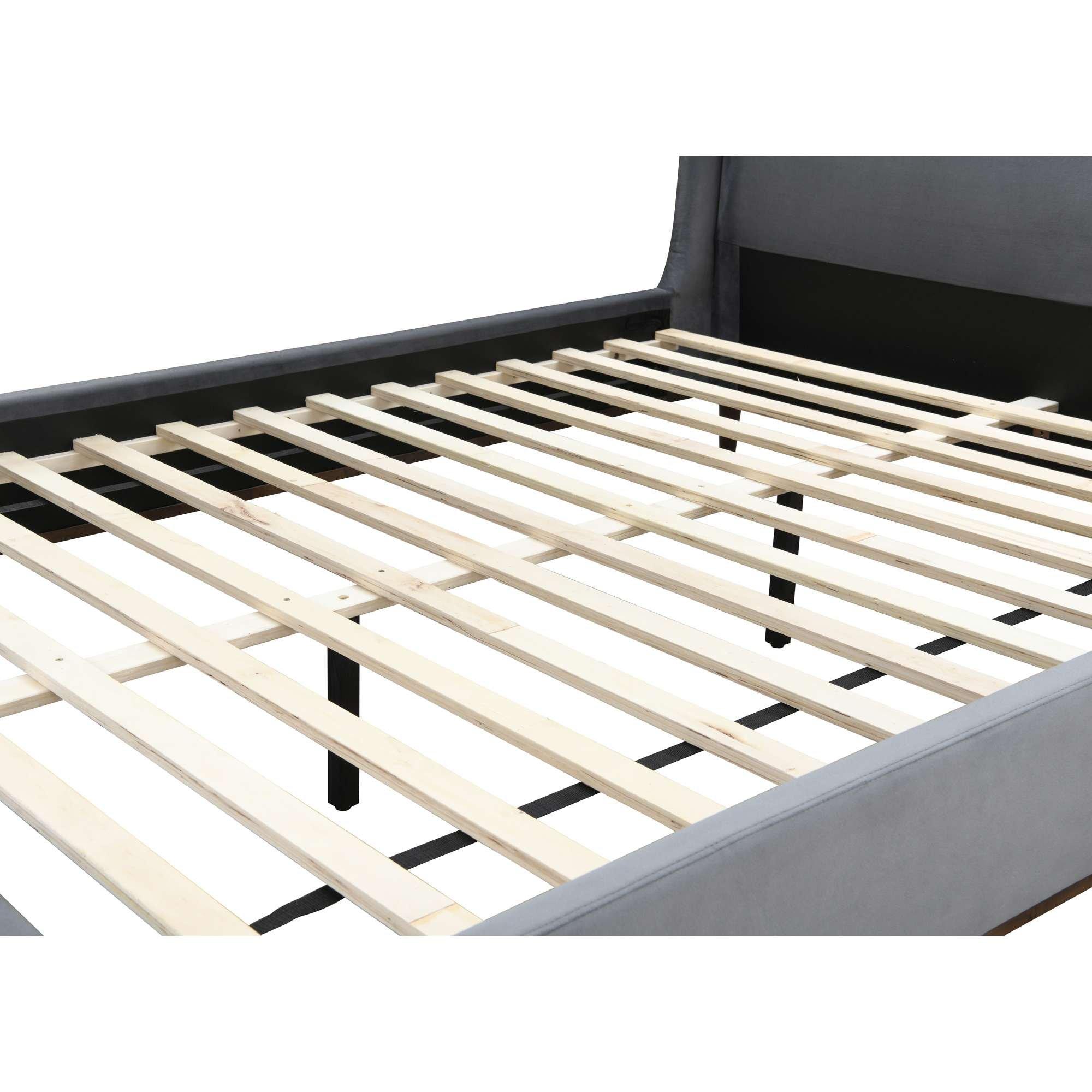 Grey - Birlea - Lincoln Grey Velvet Bed - 10