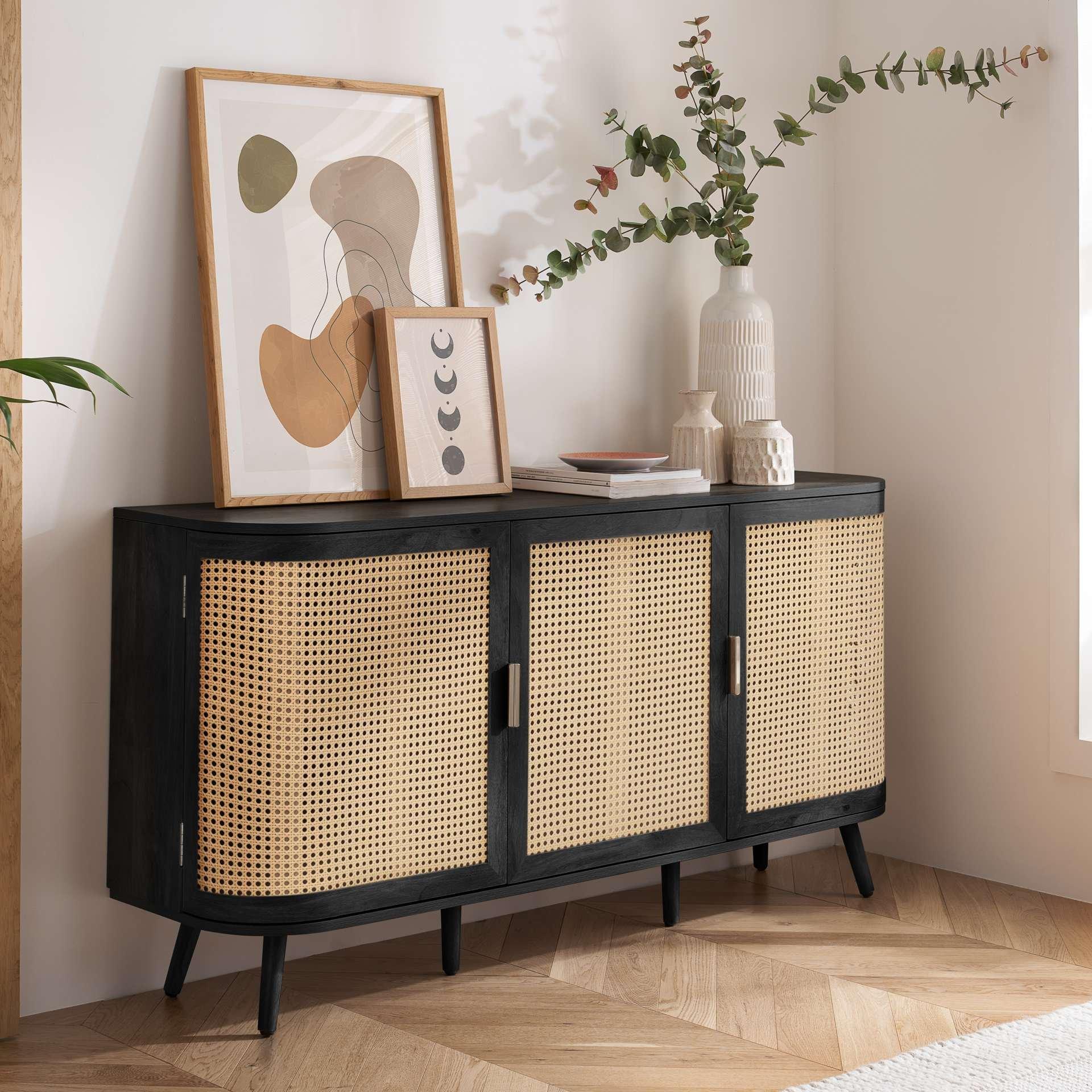 Black - Birlea - Noah 3 Door Sideboard - 1