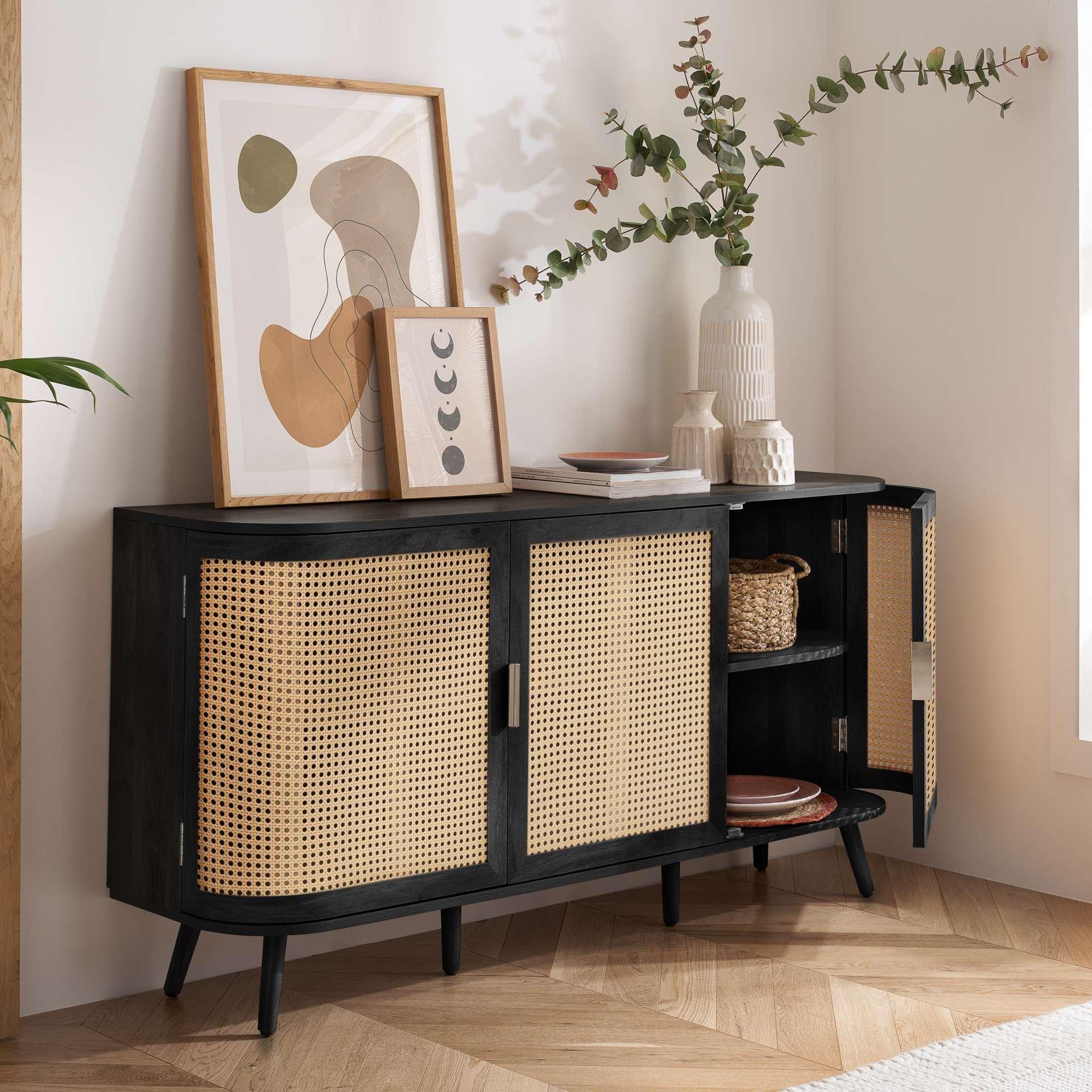Black - Birlea - Noah 3 Door Sideboard - 2