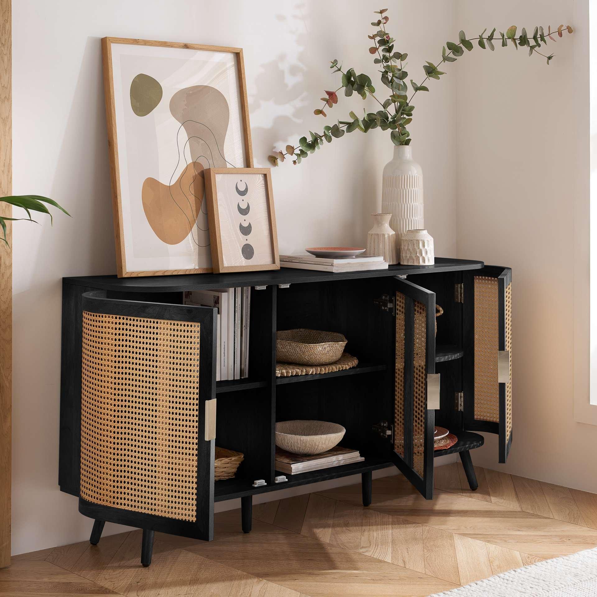 Black - Birlea - Noah 3 Door Sideboard - 3
