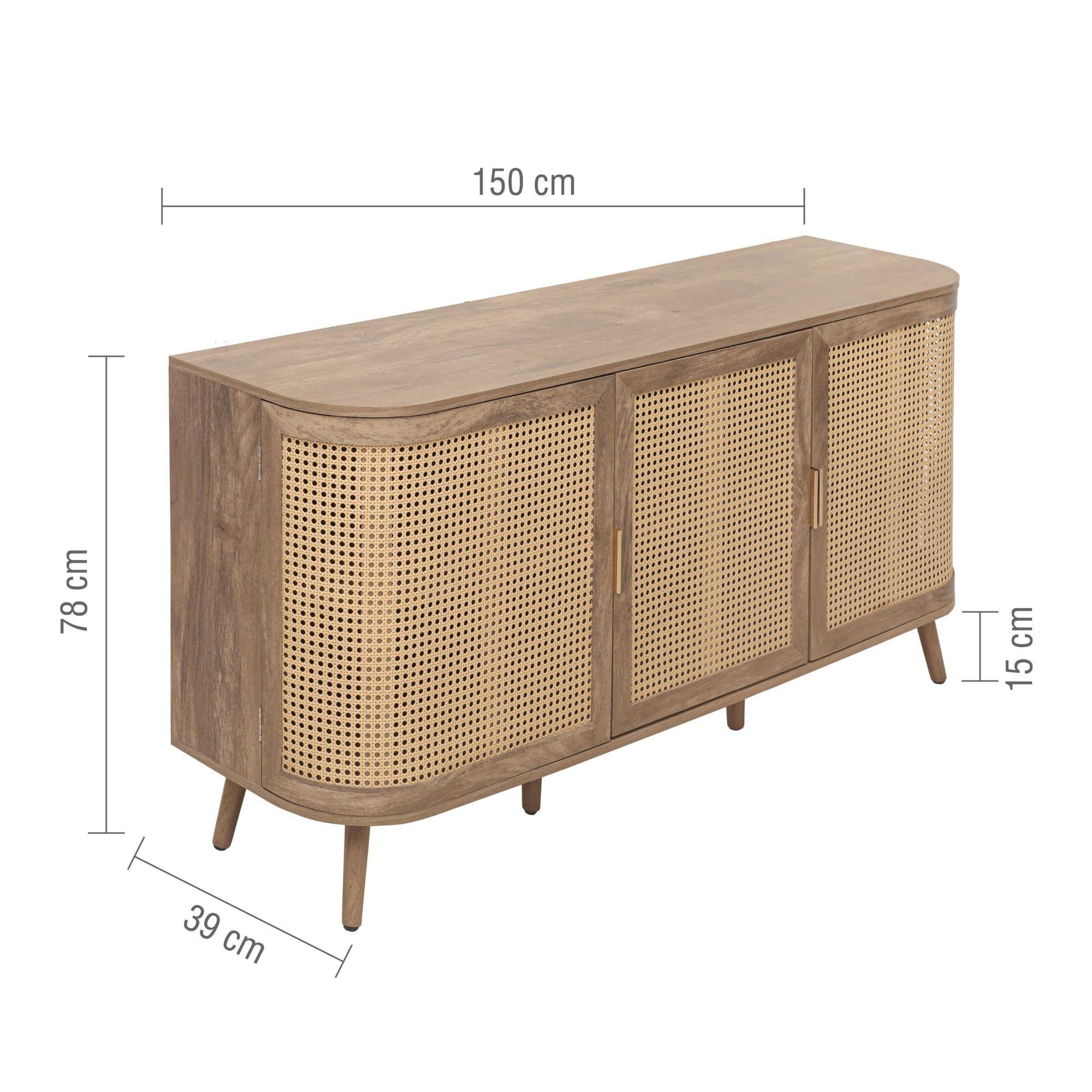 Oak - Birlea - Noah 3 Door Sideboard - 9