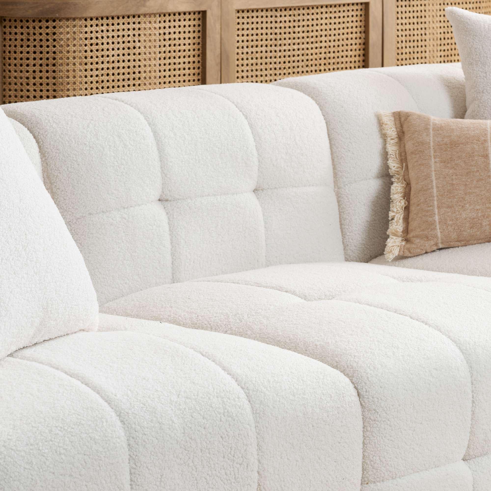 White Boucle - Birlea - Milo Modular Sofa Sets - 4