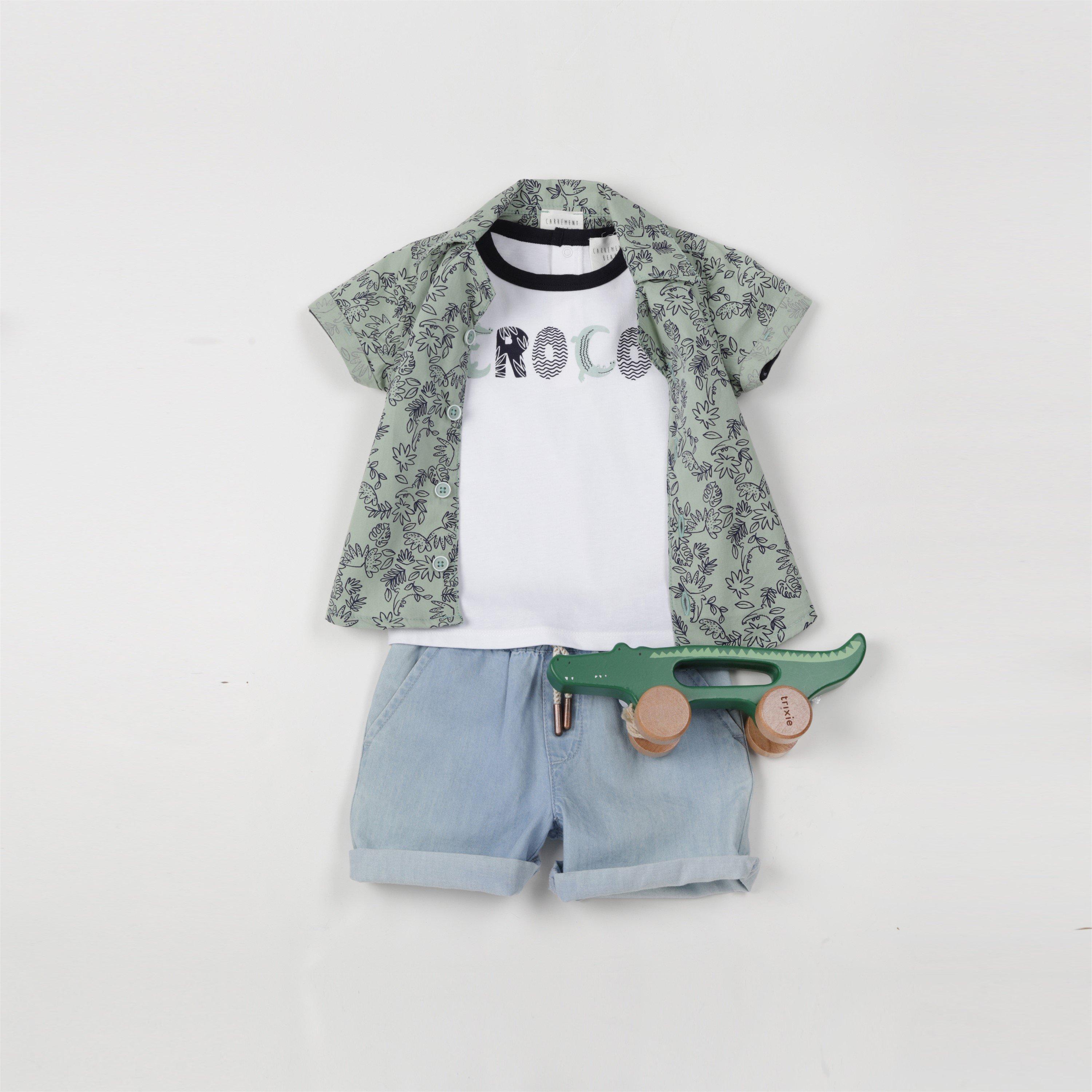 Olive - Carrement Beau - Kids' Short-Sleeve Oxford Shirt - 3