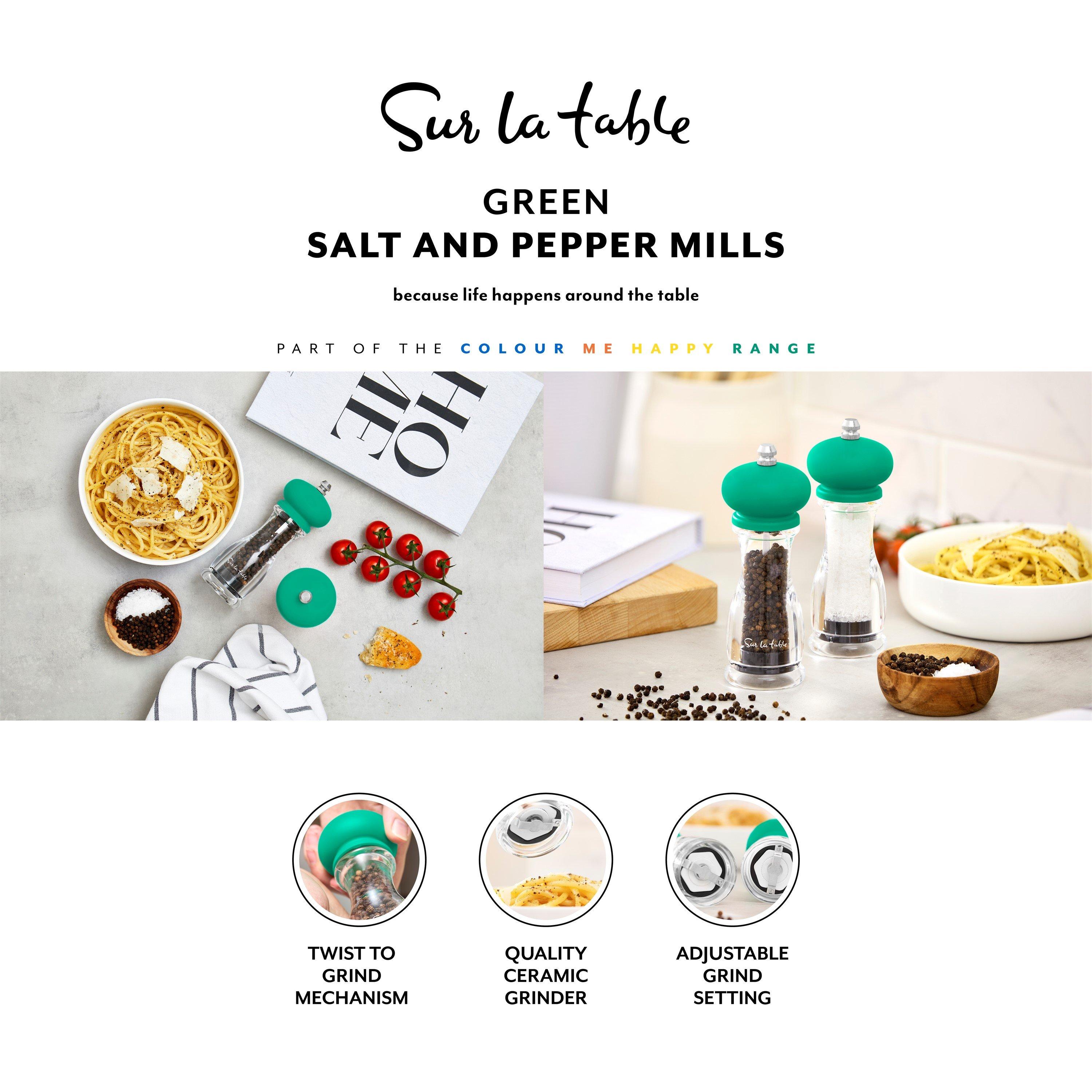 Green - SURLATABLE - 2pc Salt and Pepper Mill Set - 2