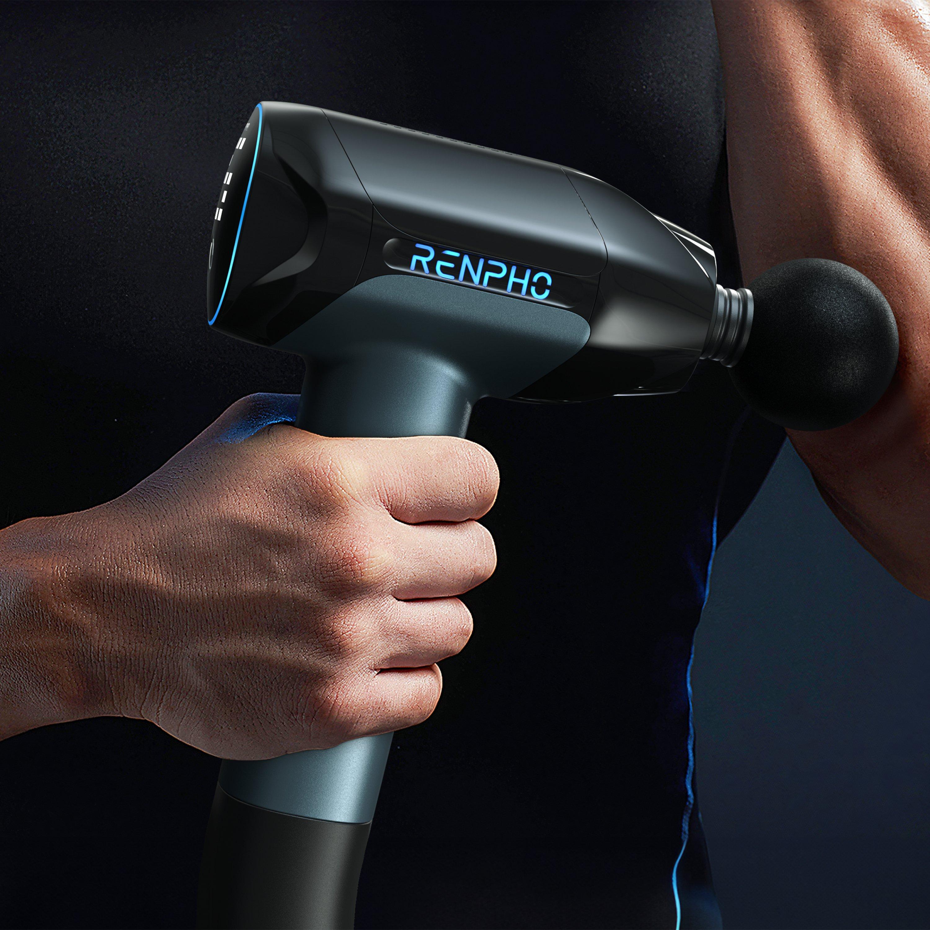 Black - Renpho - Renpho Reach 2 Thermacool Massage Gun - 4