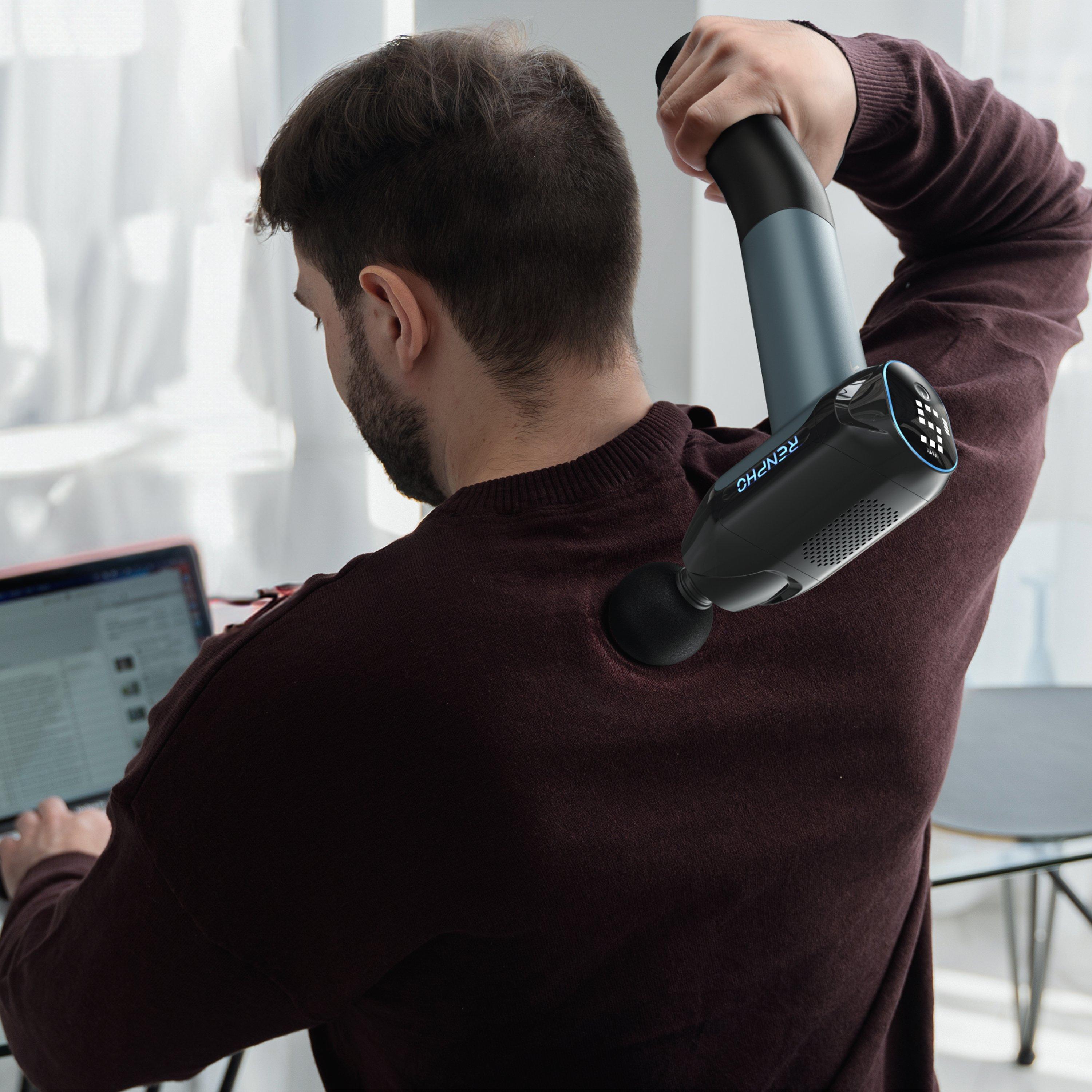 Black - Renpho - Renpho Reach 2 Thermacool Massage Gun - 5