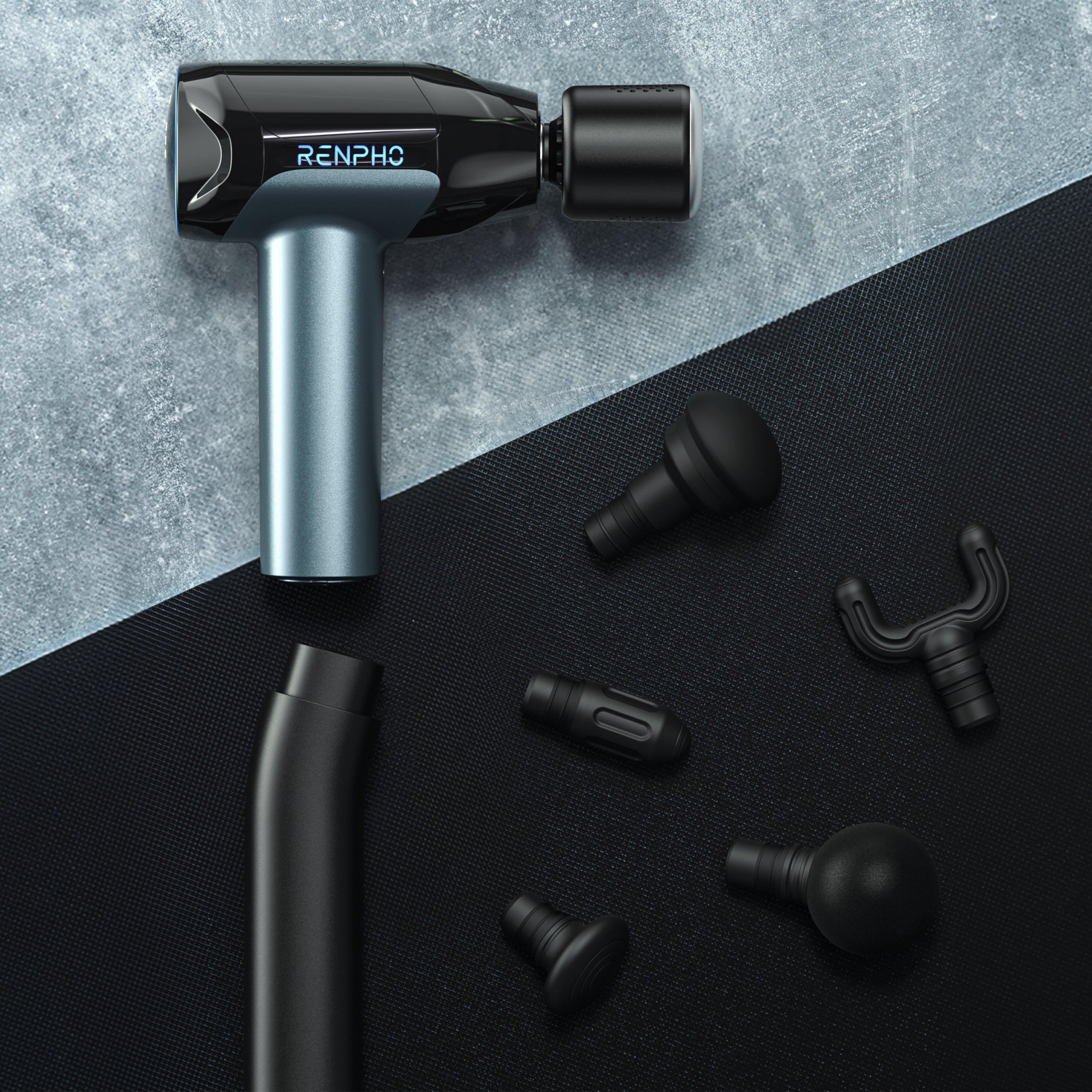 Black - Renpho - Renpho Reach 2 Thermacool Massage Gun - 6