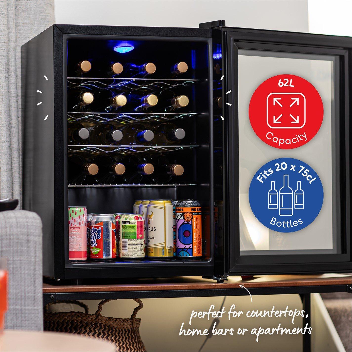 Mirror Black - Russell Hobbs - RH20WC201MR 20 Bottle Wine Cooler - Mirror Black - 4