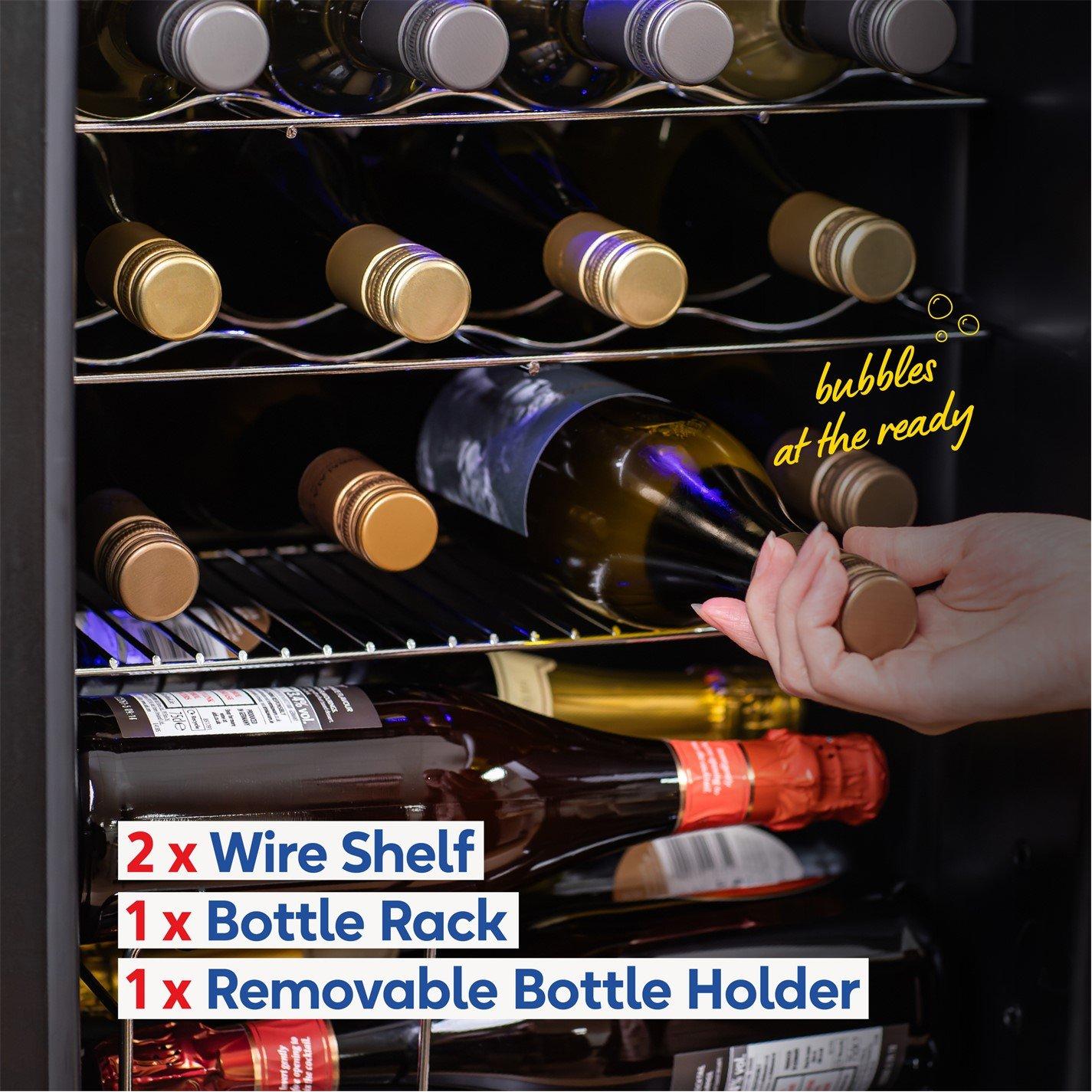 Mirror Black - Russell Hobbs - RH20WC201MR 20 Bottle Wine Cooler - Mirror Black - 5