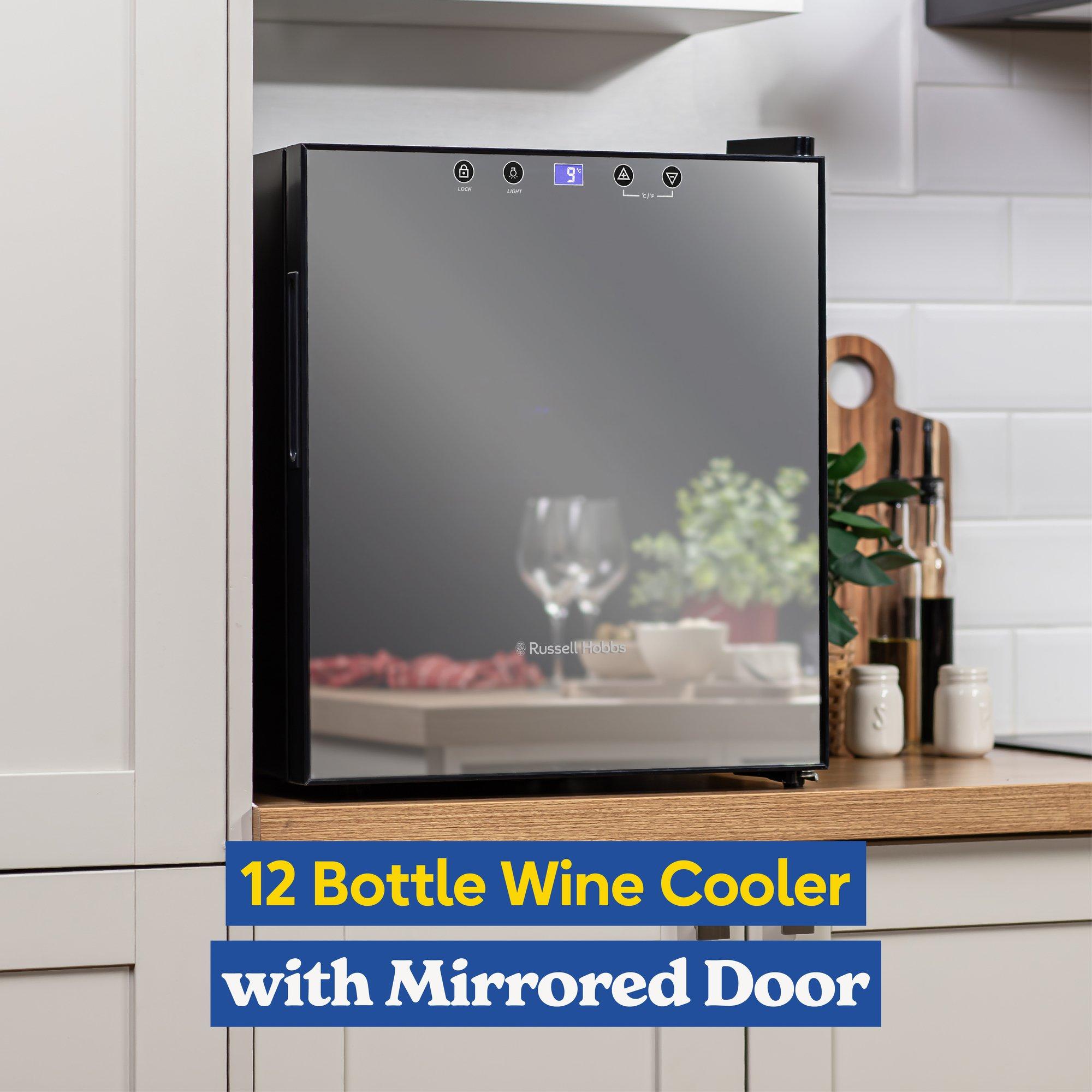 Mirror Black - Russell Hobbs - ® RH15WC201MR 12 Bottle Wine Cooler - 3