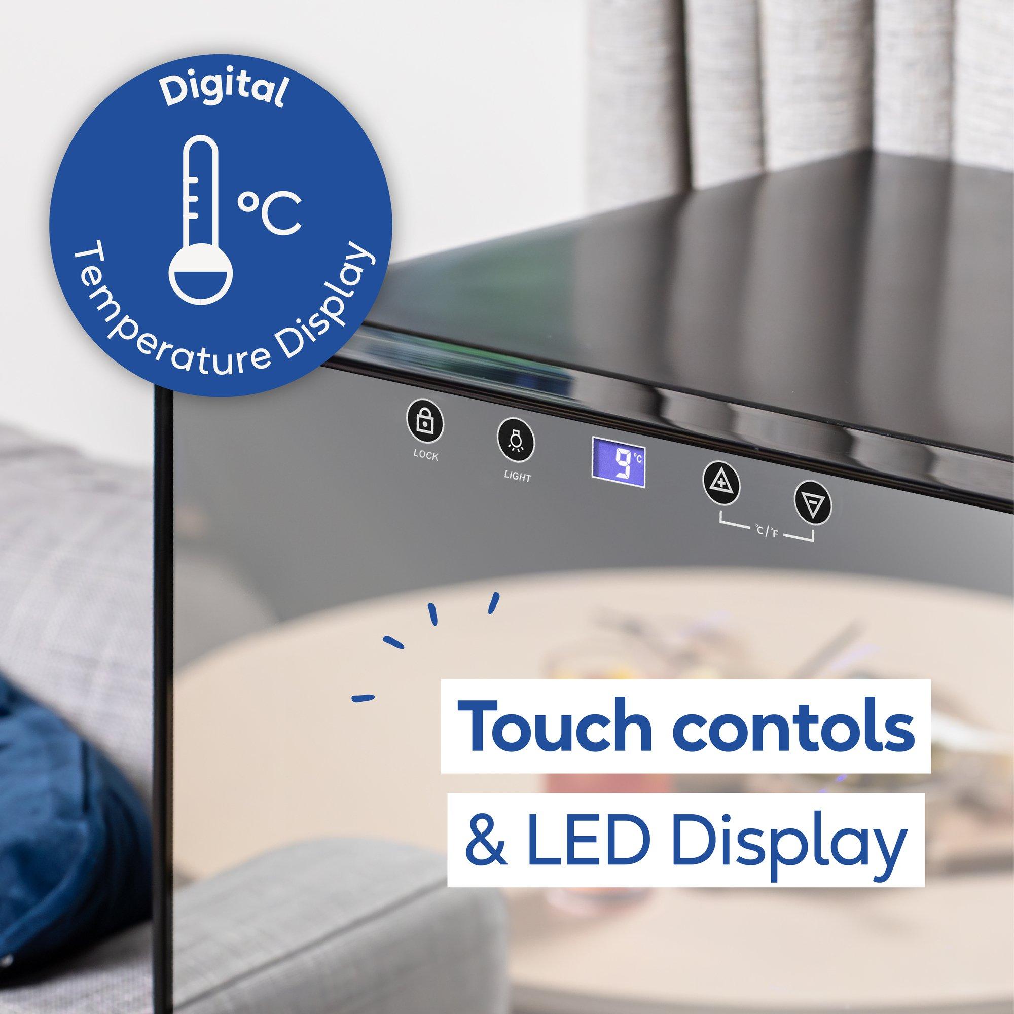 Mirror Black - Russell Hobbs - ® RH15WC201MR 12 Bottle Wine Cooler - 7