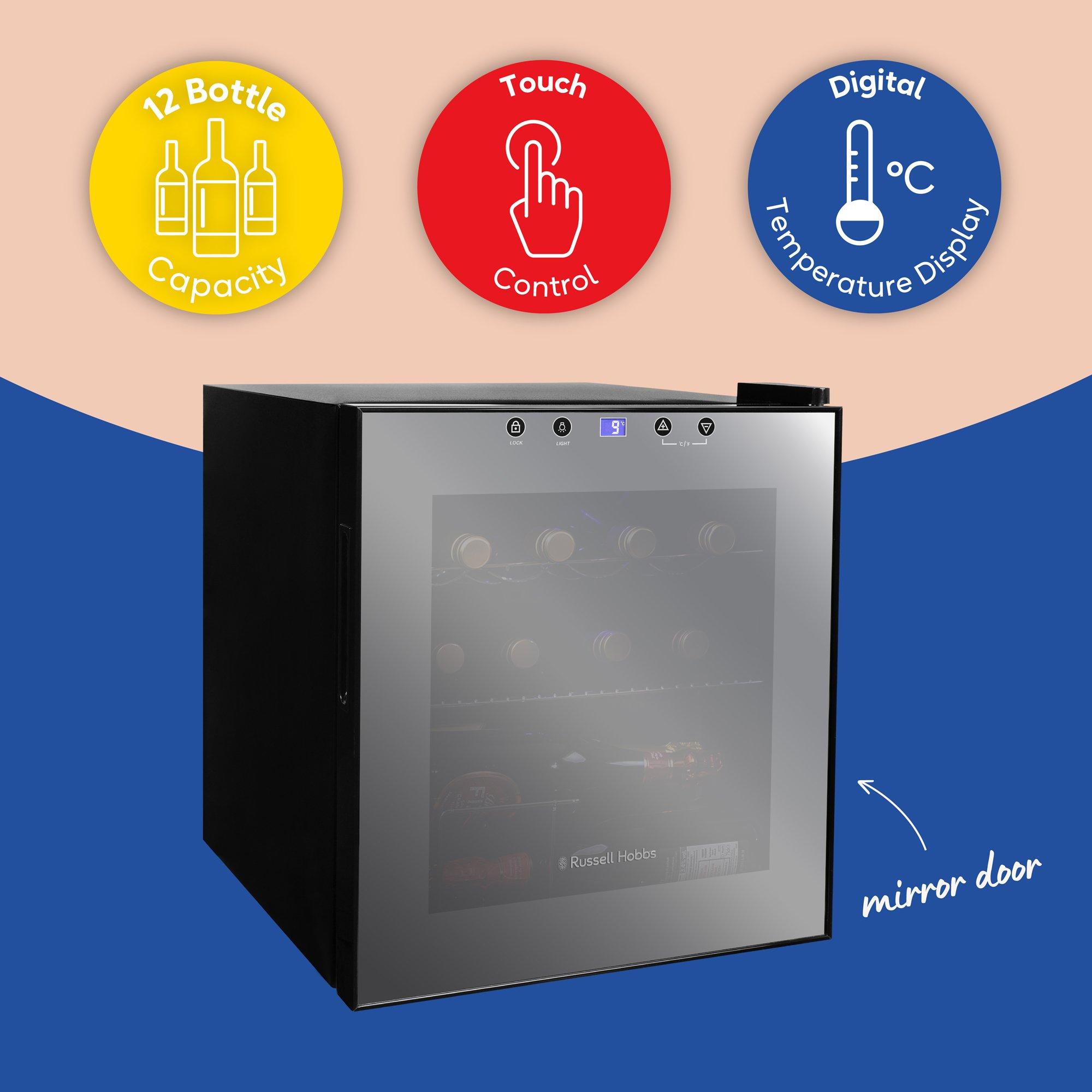 Mirror Black - Russell Hobbs - ® RH15WC201MR 12 Bottle Wine Cooler - 10