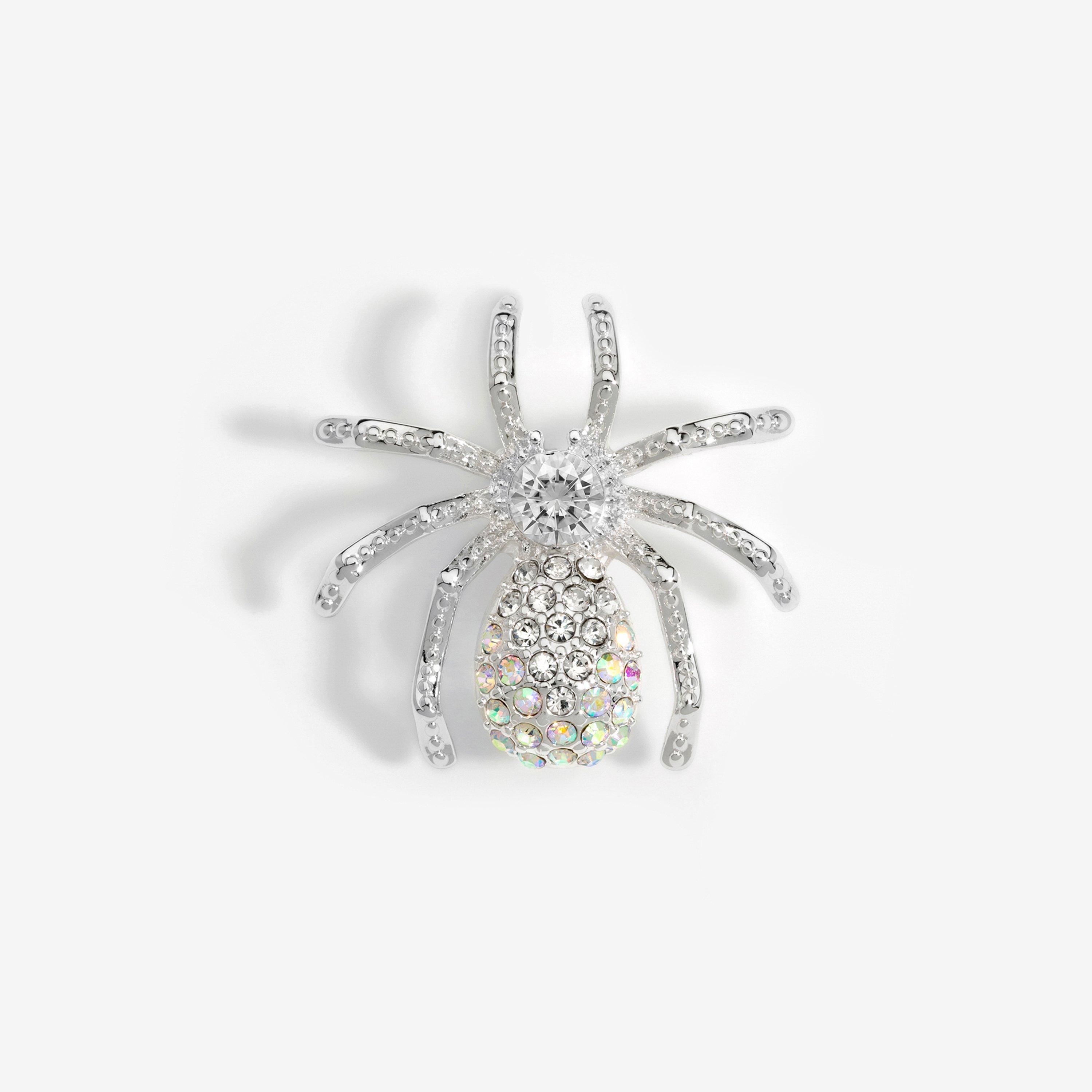 Silver - Jon Richard - Silver Plated Crystal Spider Brooch - Gift Box - 2