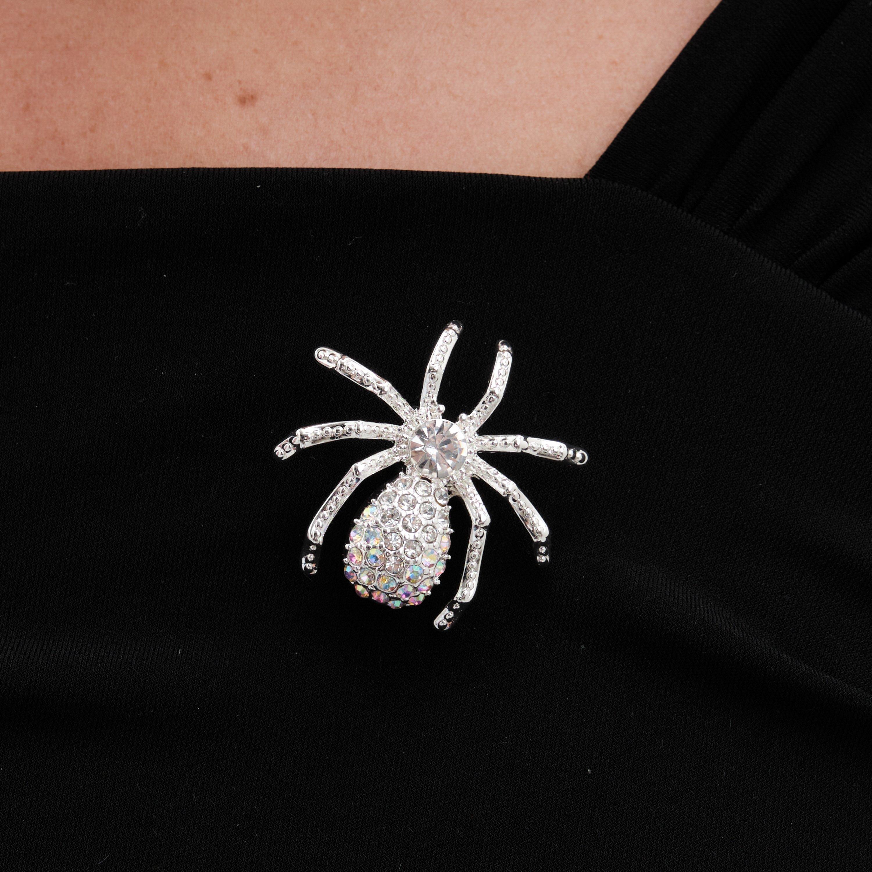 Silver - Jon Richard - Silver Plated Crystal Spider Brooch - Gift Box - 3