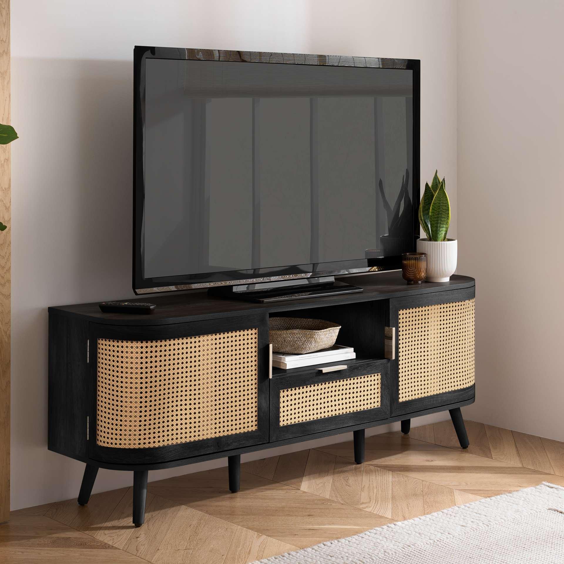 Black - Birlea - Noah 2 Door 1 Drawer TV Unit - 1