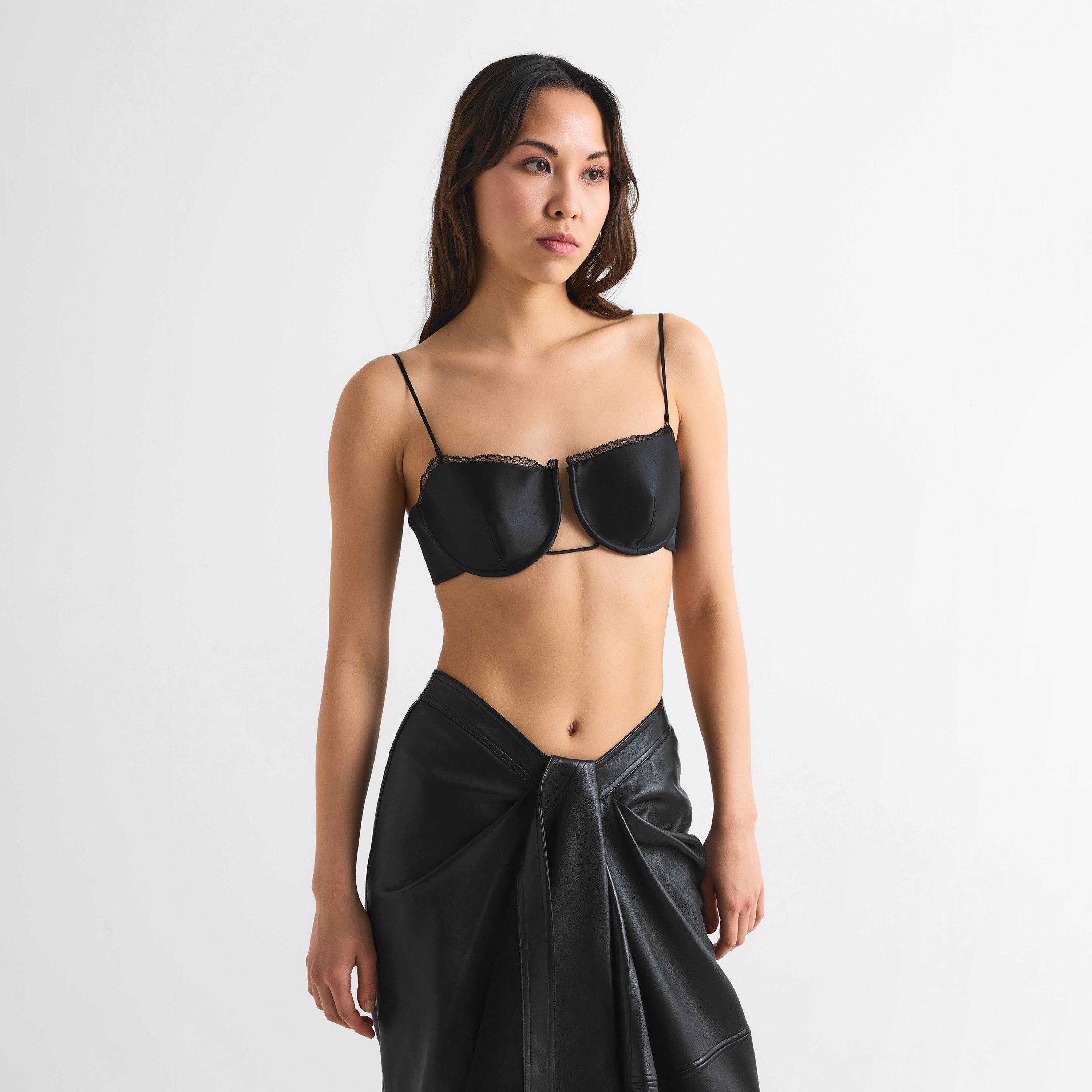 Black - GIVENCHY - Women's Woven Bralette - 3