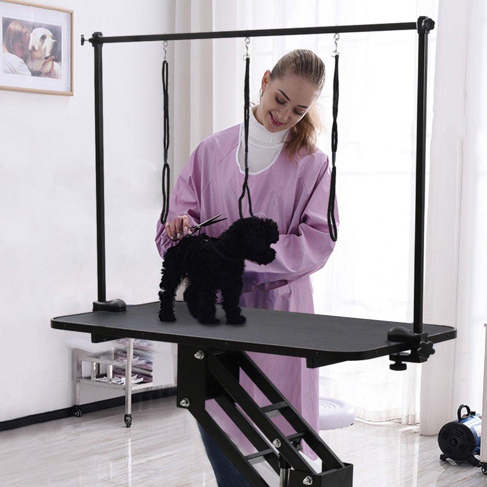 Black - KIDKID PET - Adjustable Hydraulic Pet Grooming Trimming Table - 1