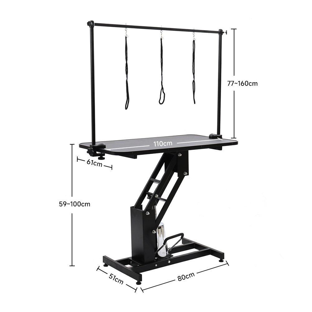 Black - KIDKID PET - Adjustable Hydraulic Pet Grooming Trimming Table - 12