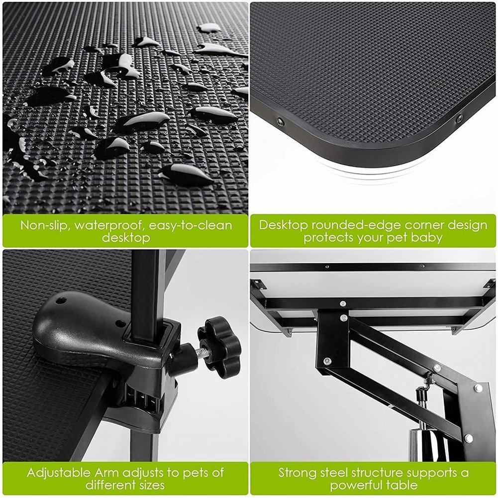 Black - KIDKID PET - Adjustable Hydraulic Pet Grooming Trimming Table - 10