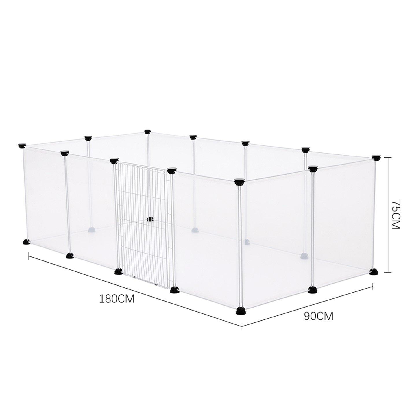 Transparent - KIDKID PET - 12 Panels Portable Clear Pet Playpen Fence - 3