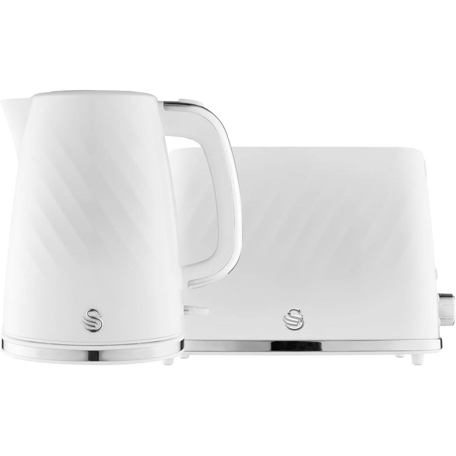 None - Swan - Windsor 1.7L Kettle + 2 Slice Toaster - White