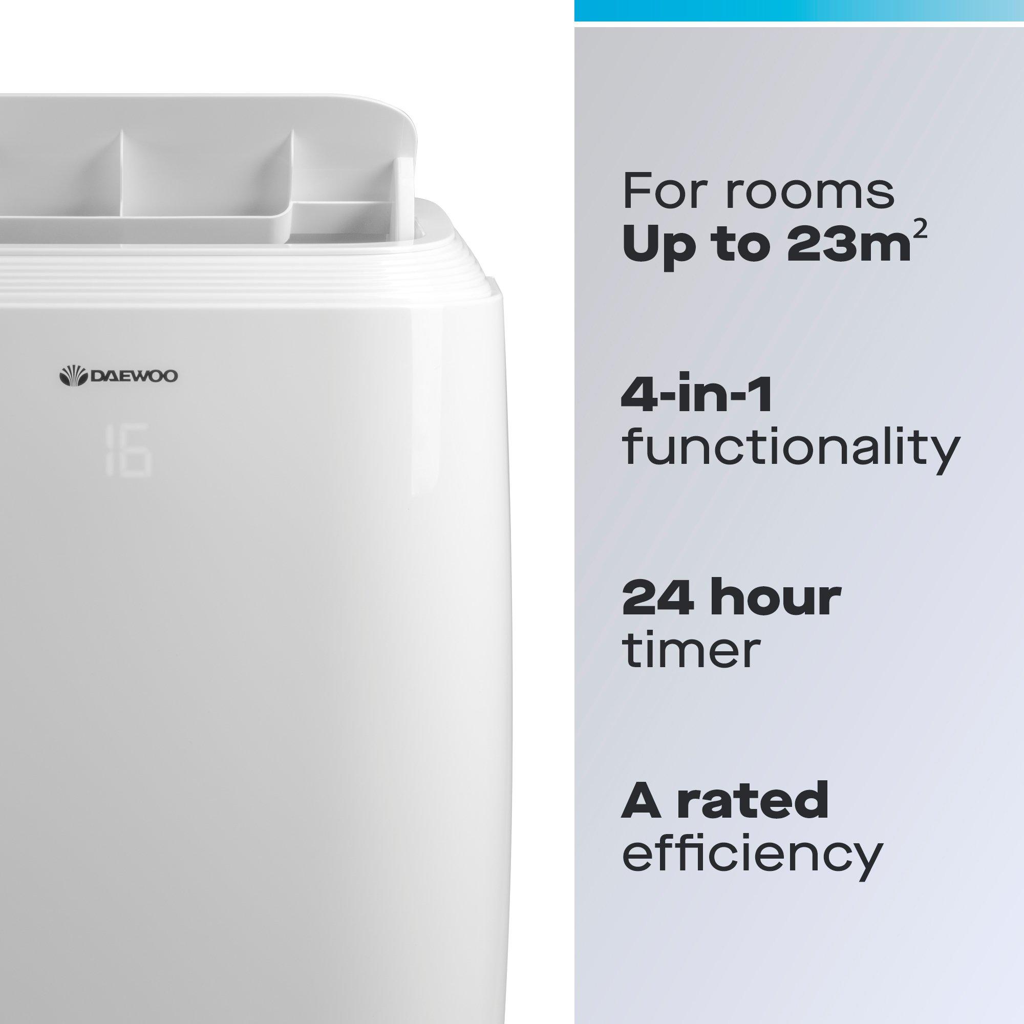 White - Daewoo Electricals - 12000 BTU PORTABLE AIR CONDITIONER WITH HEATING - 2