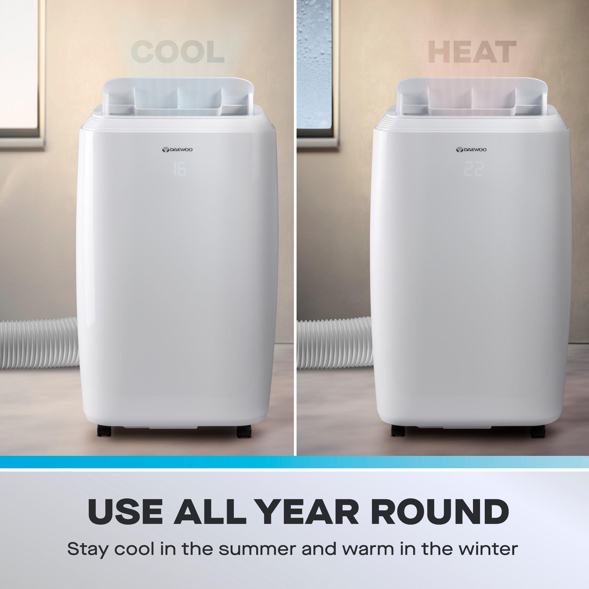 White - Daewoo Electricals - 12000 BTU PORTABLE AIR CONDITIONER WITH HEATING - 3