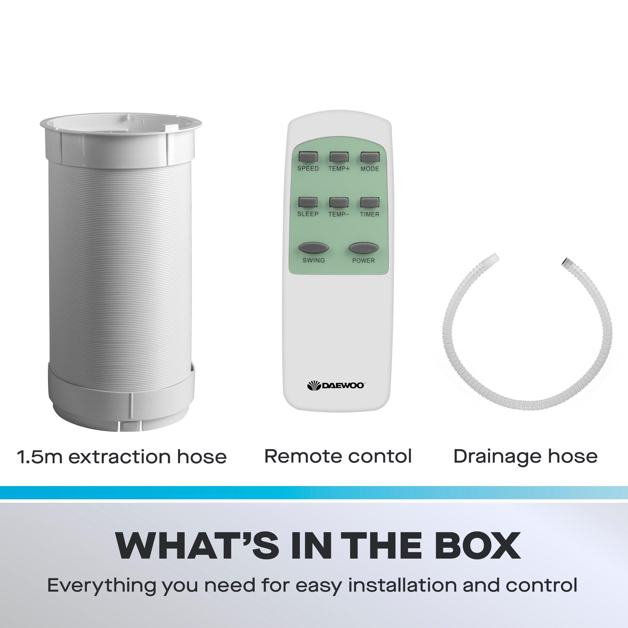 White - Daewoo Electricals - 12000 BTU PORTABLE AIR CONDITIONER WITH HEATING - 6