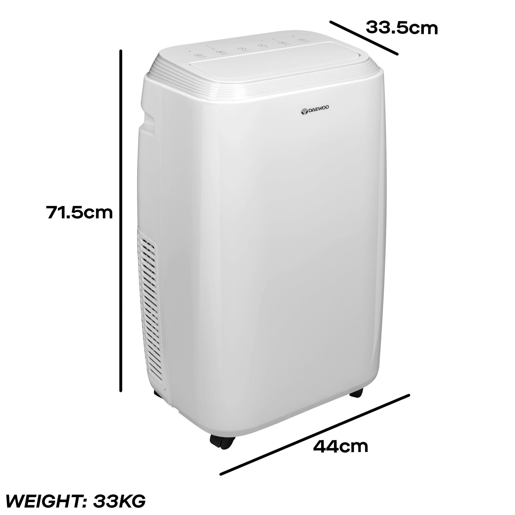 White - Daewoo Electricals - 12000 BTU PORTABLE AIR CONDITIONER WITH HEATING - 7