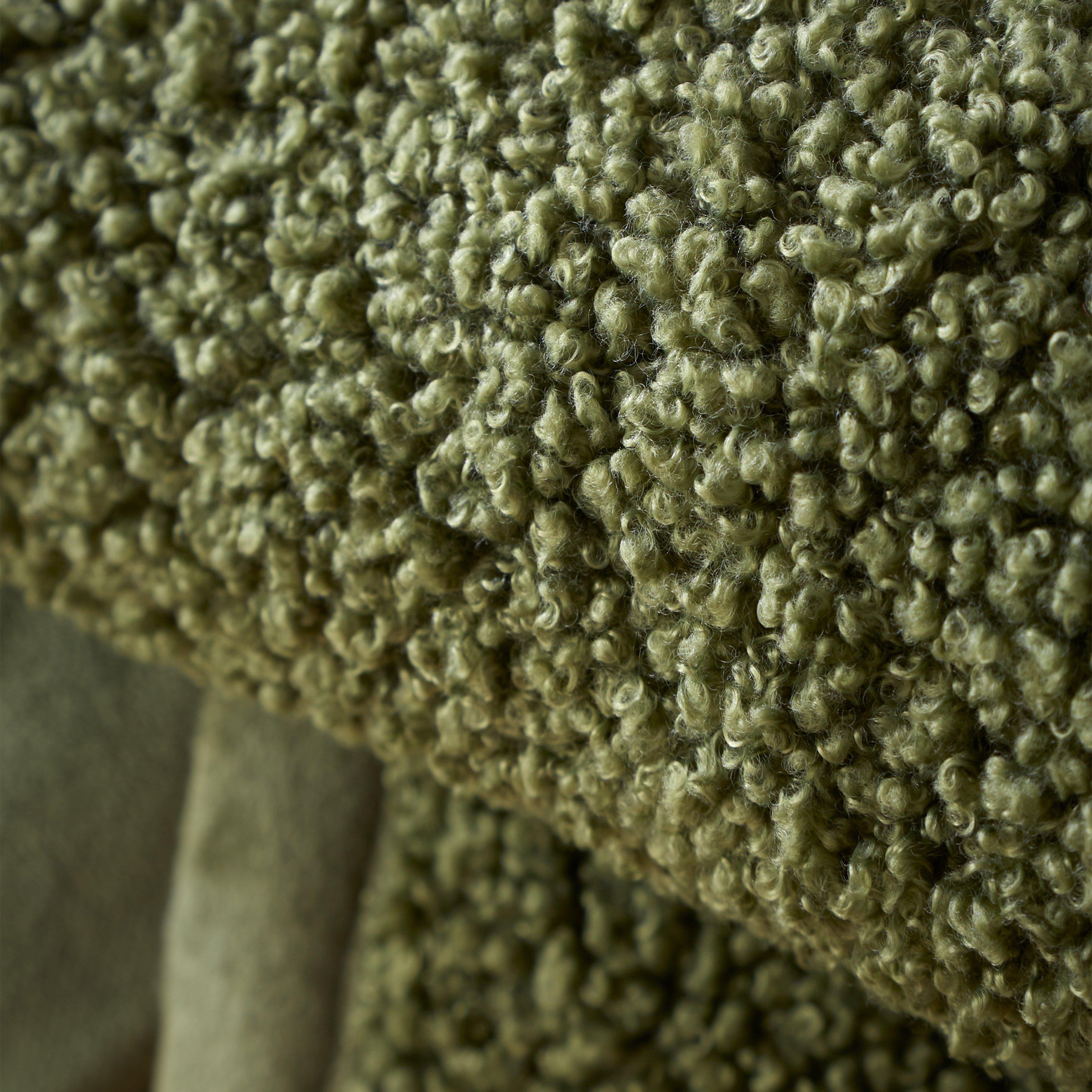 Olive - Catherine Lansfield - So Soft Velvet Boucle Blanket Throw - 3
