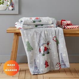 Catherine Lansfield Christmas Festive Gnomes Cosy Fleece Blanket Throw