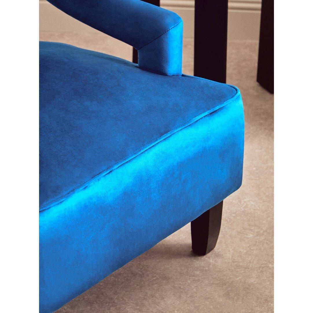 Blue - Fifty Five South - Faye Midnight Blue Velvet Chair - 3