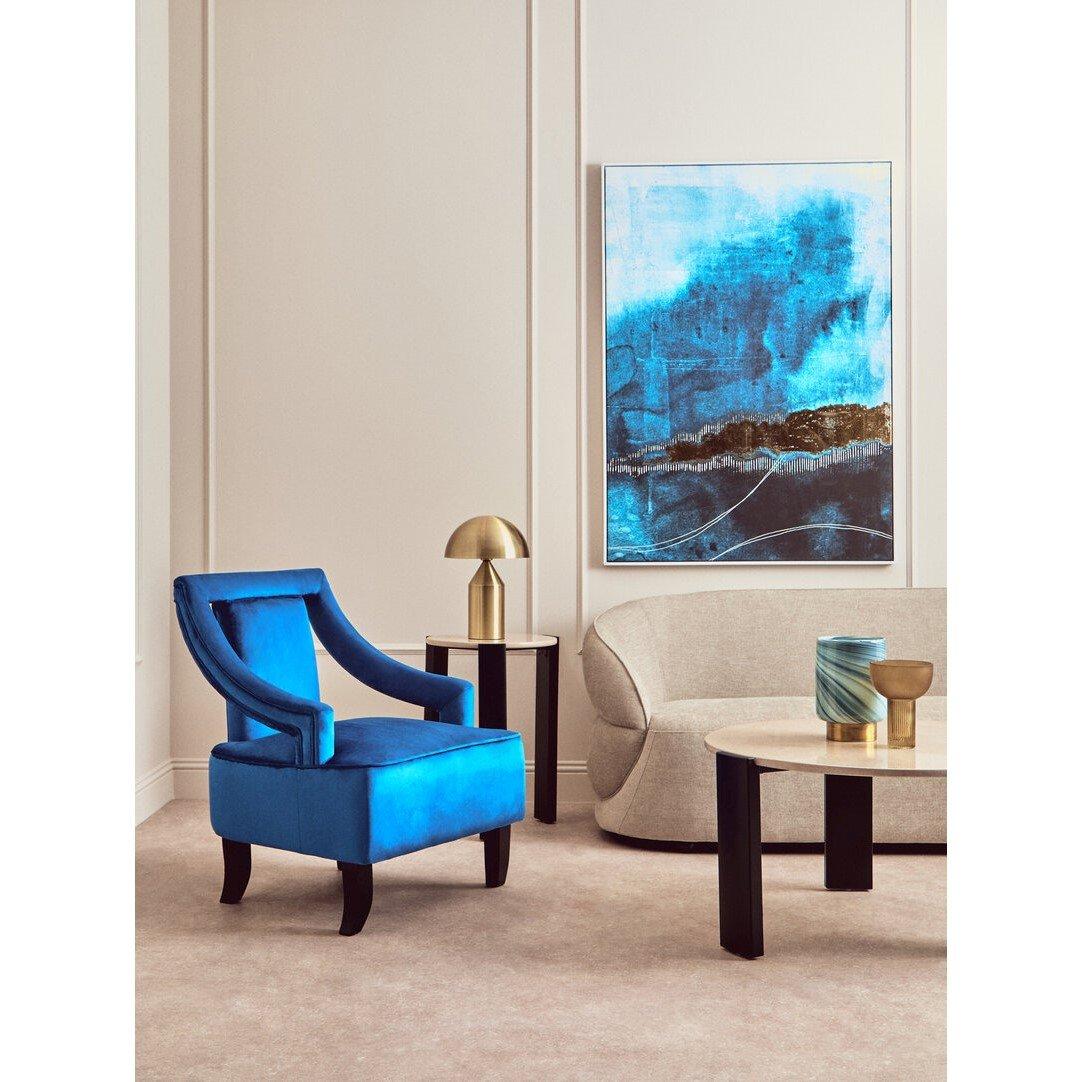 Blue - Fifty Five South - Faye Midnight Blue Velvet Chair - 5