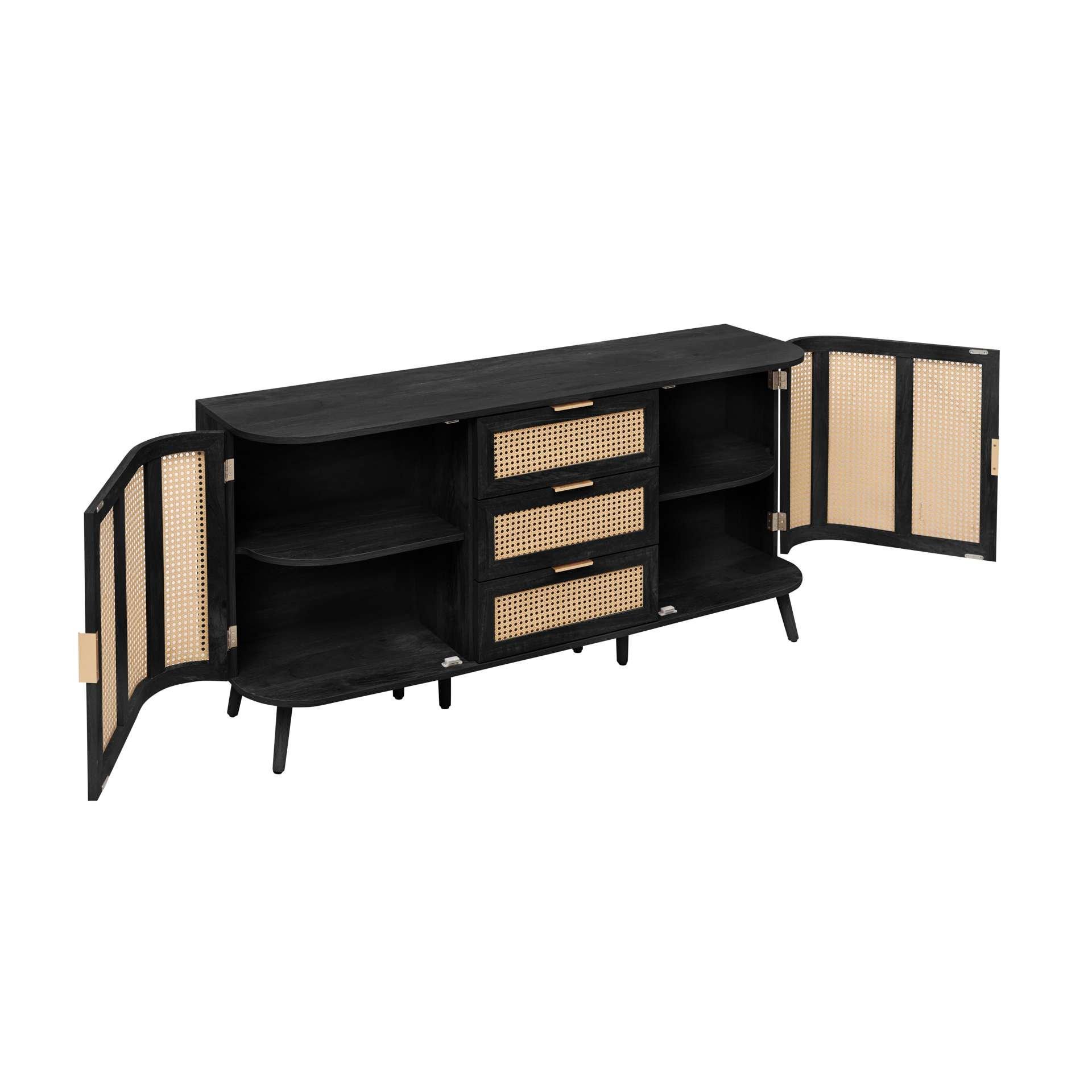 Black - Birlea - Noah 2 Door 3 Drawer Sideboard - 11