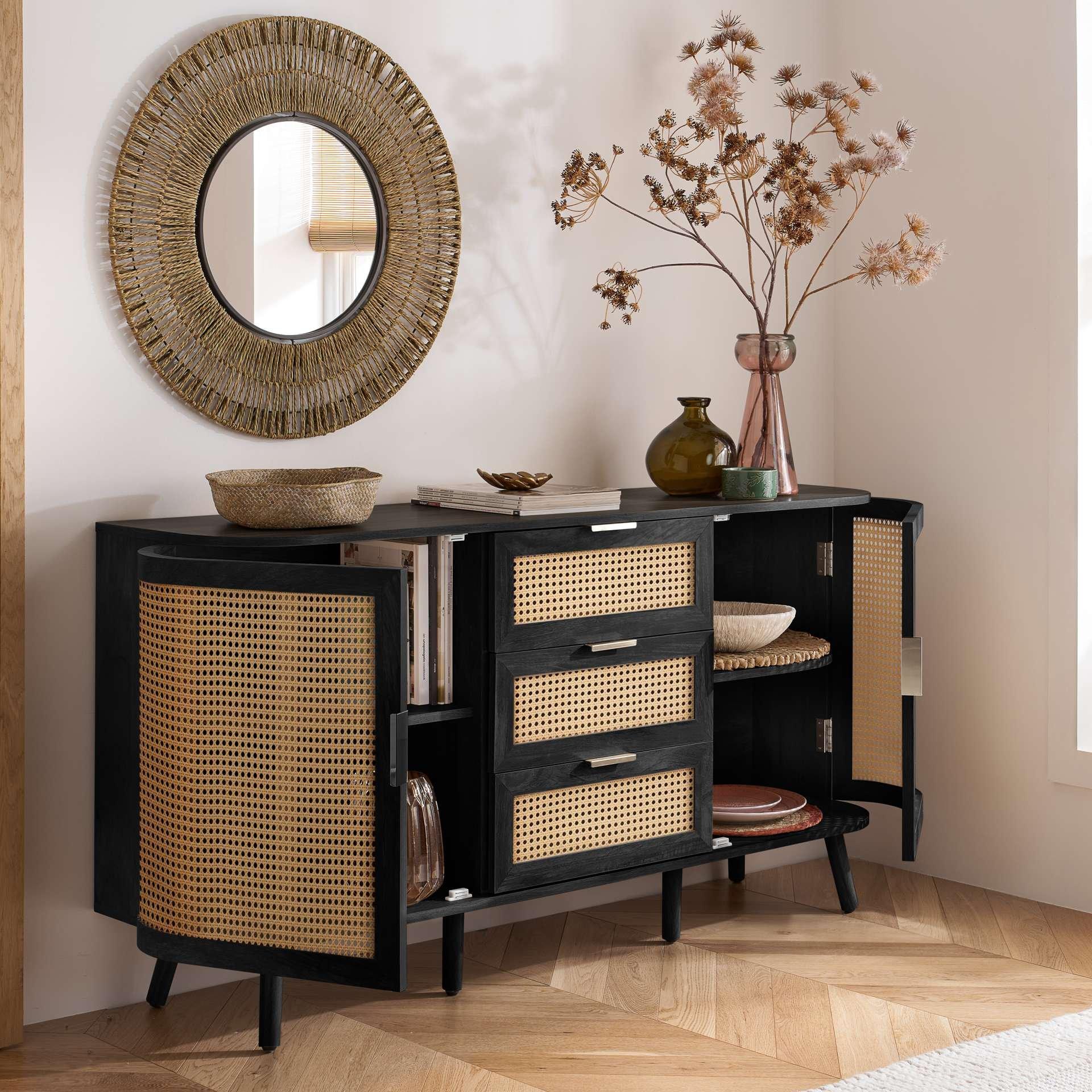 Black - Birlea - Noah 2 Door 3 Drawer Sideboard - 3