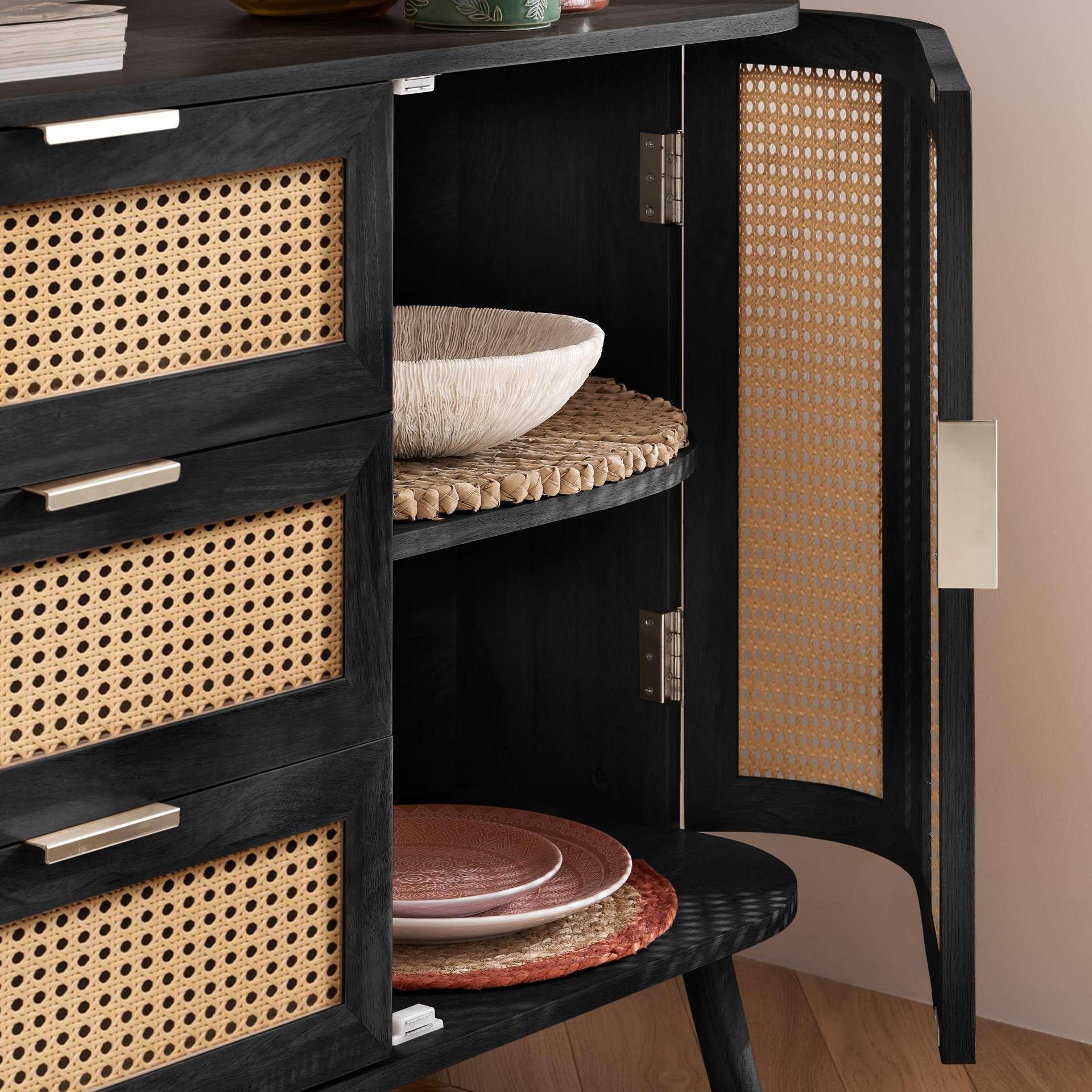 Black - Birlea - Noah 2 Door 3 Drawer Sideboard - 4