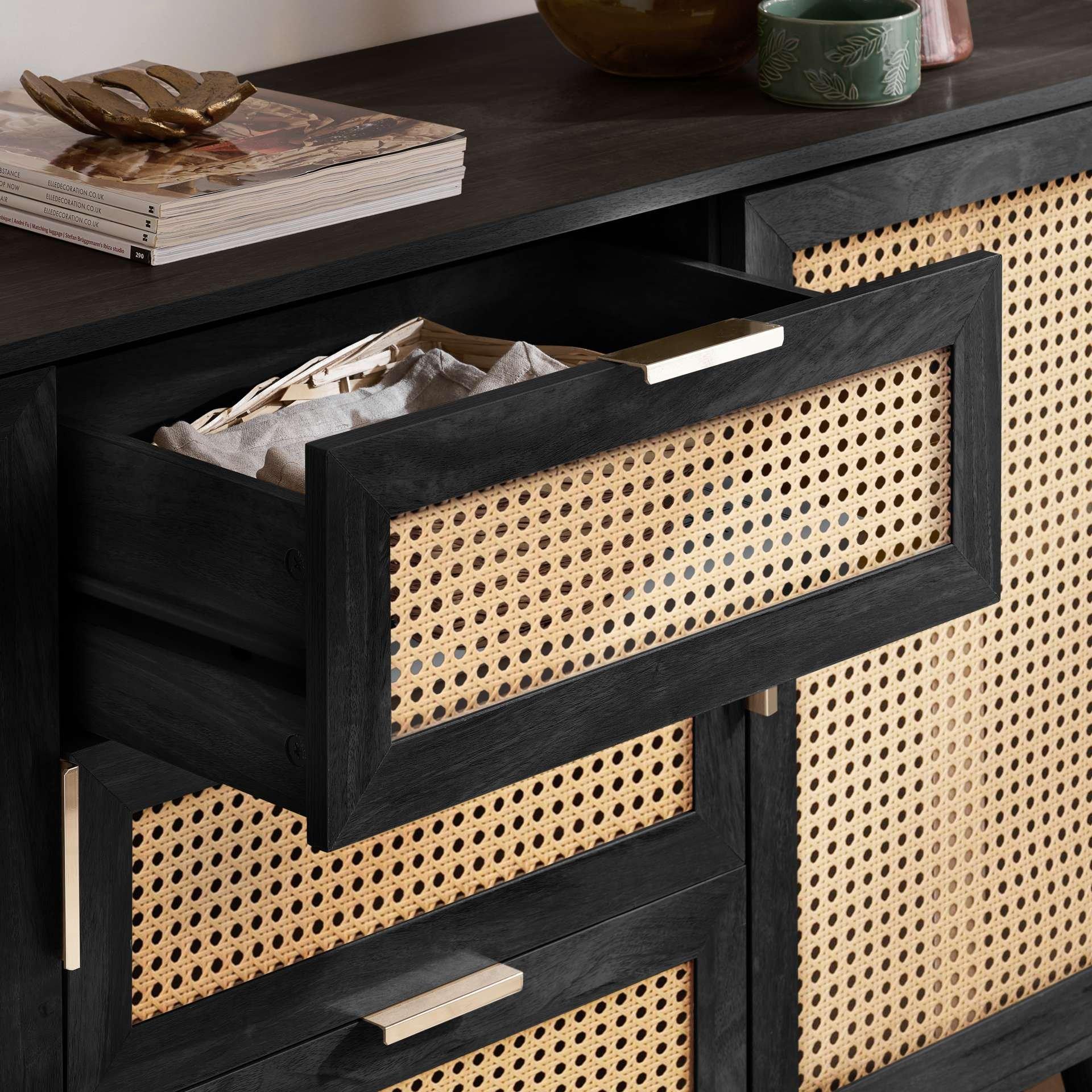 Black - Birlea - Noah 2 Door 3 Drawer Sideboard - 8