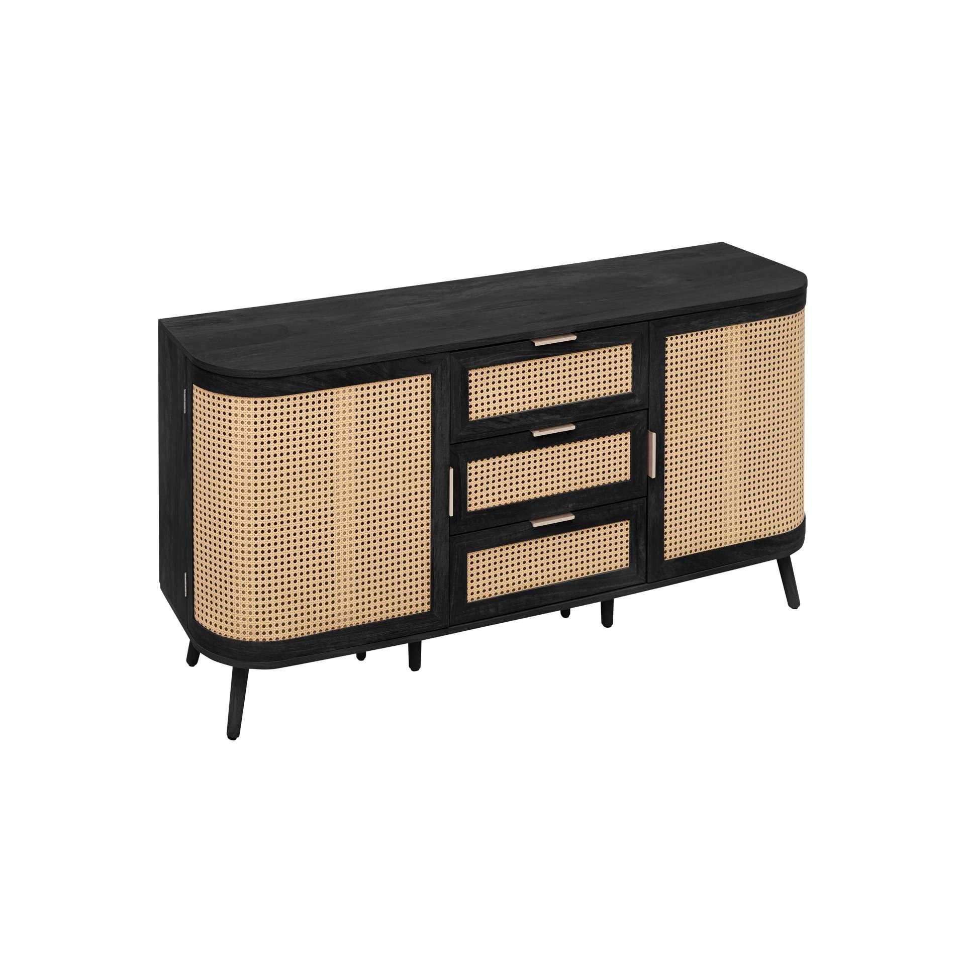 Black - Birlea - Noah 2 Door 3 Drawer Sideboard - 10