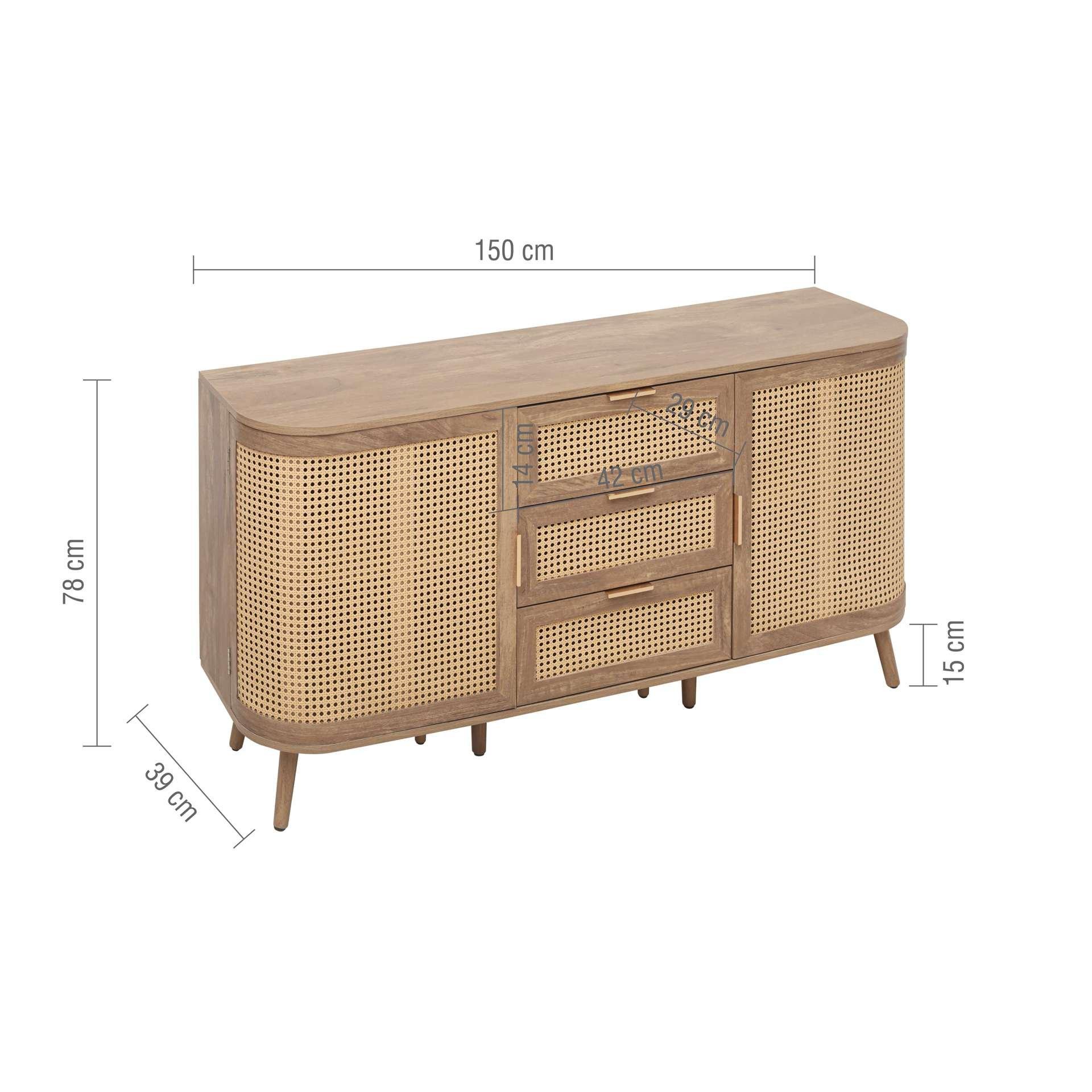 Oak - Birlea - Noah 2 Door 3 Drawer Sideboard - 16
