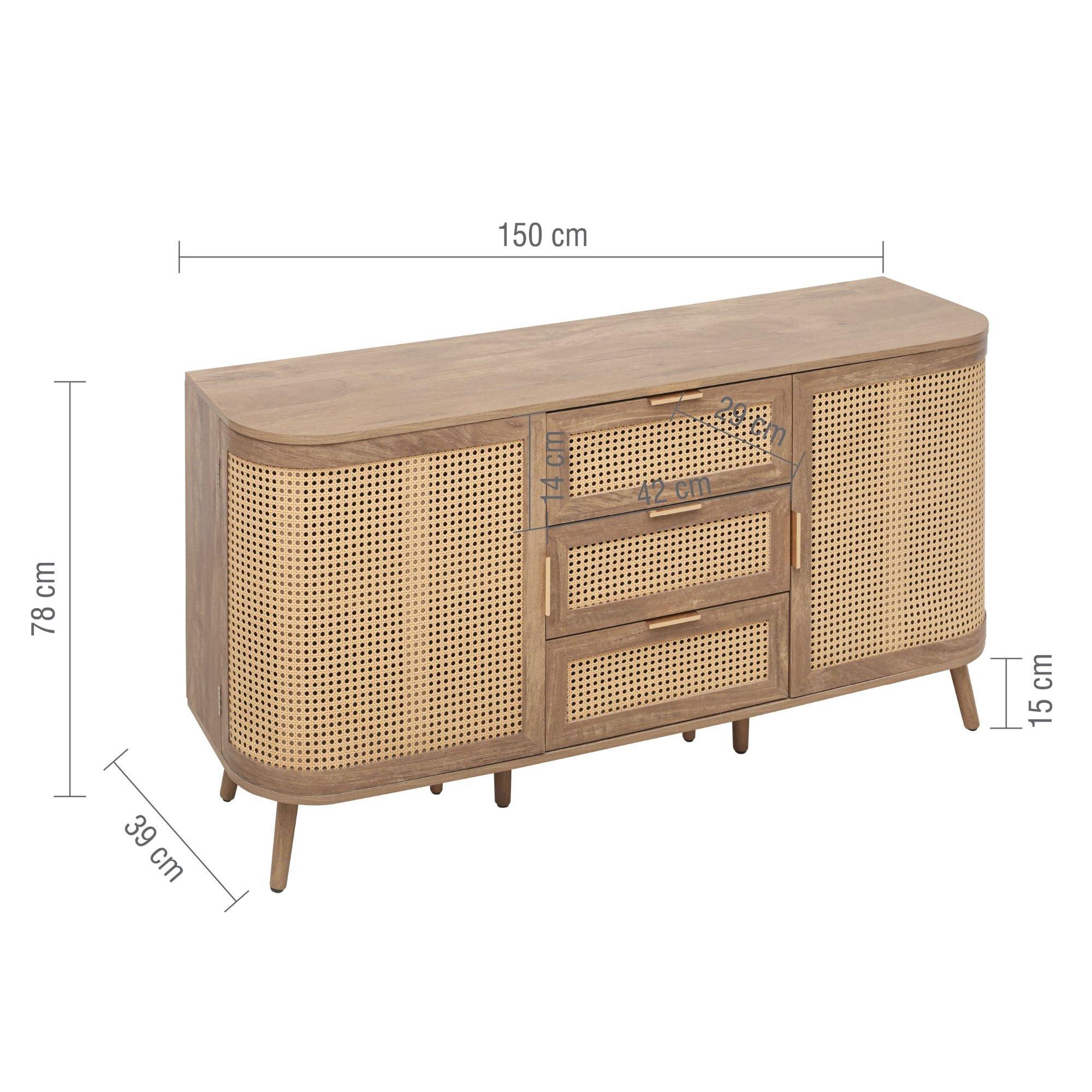 Oak - Birlea - Noah 2 Door 3 Drawer Sideboard - 10