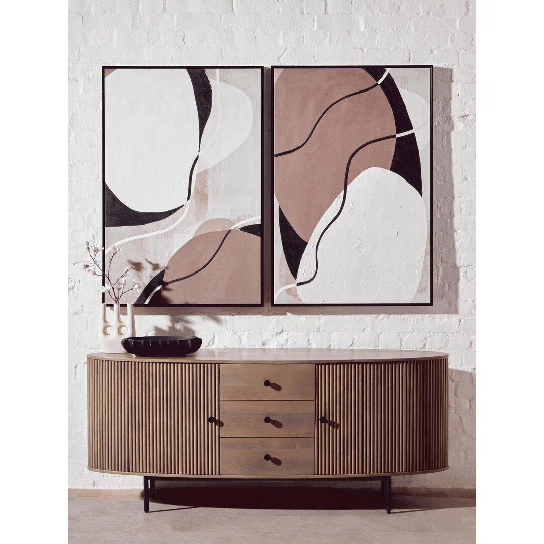 Multi - Fifty Five South - Astratto Set Of 2 Multi Colour Textured Wall Art - 1